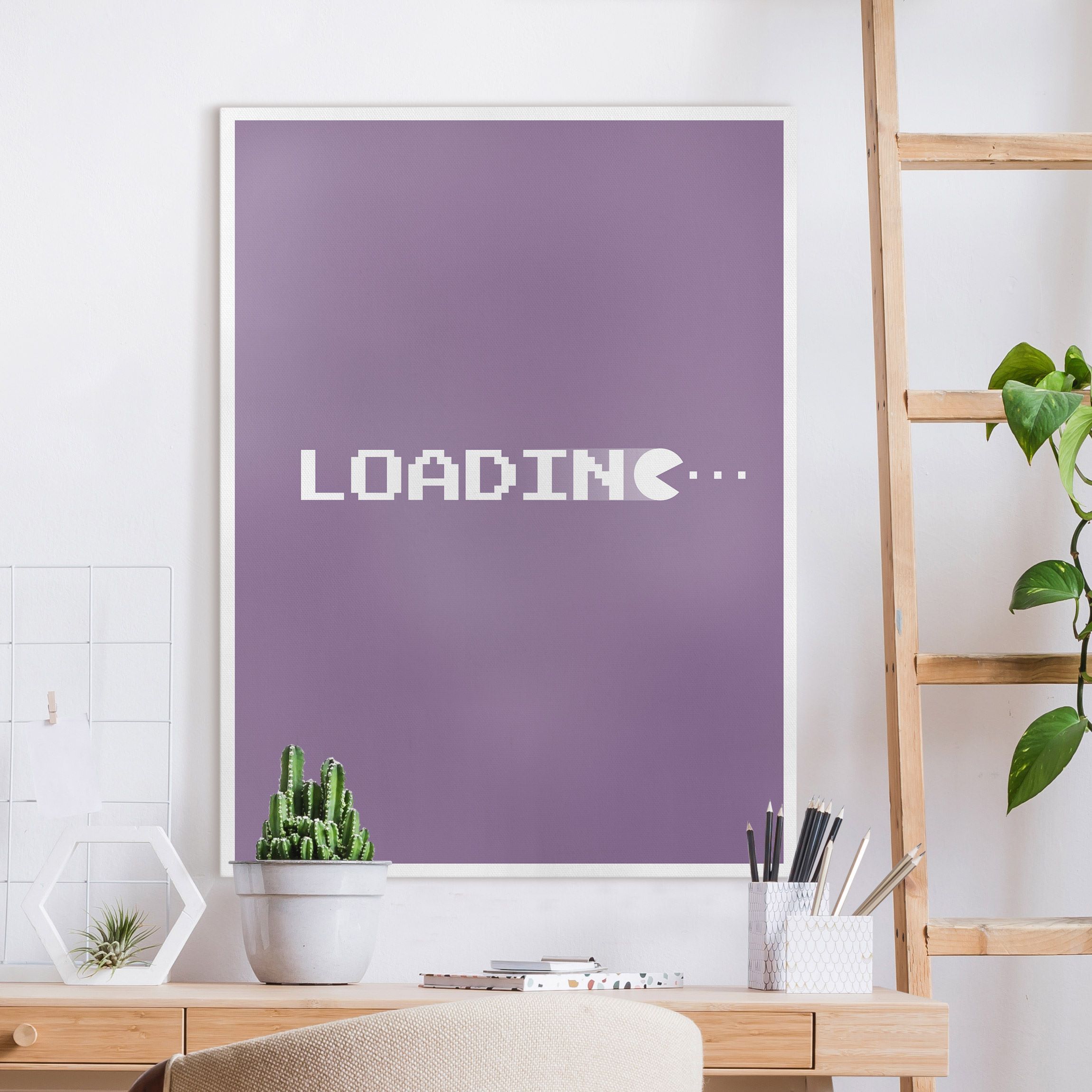 Leinwandbild Gaming Schrift Loading