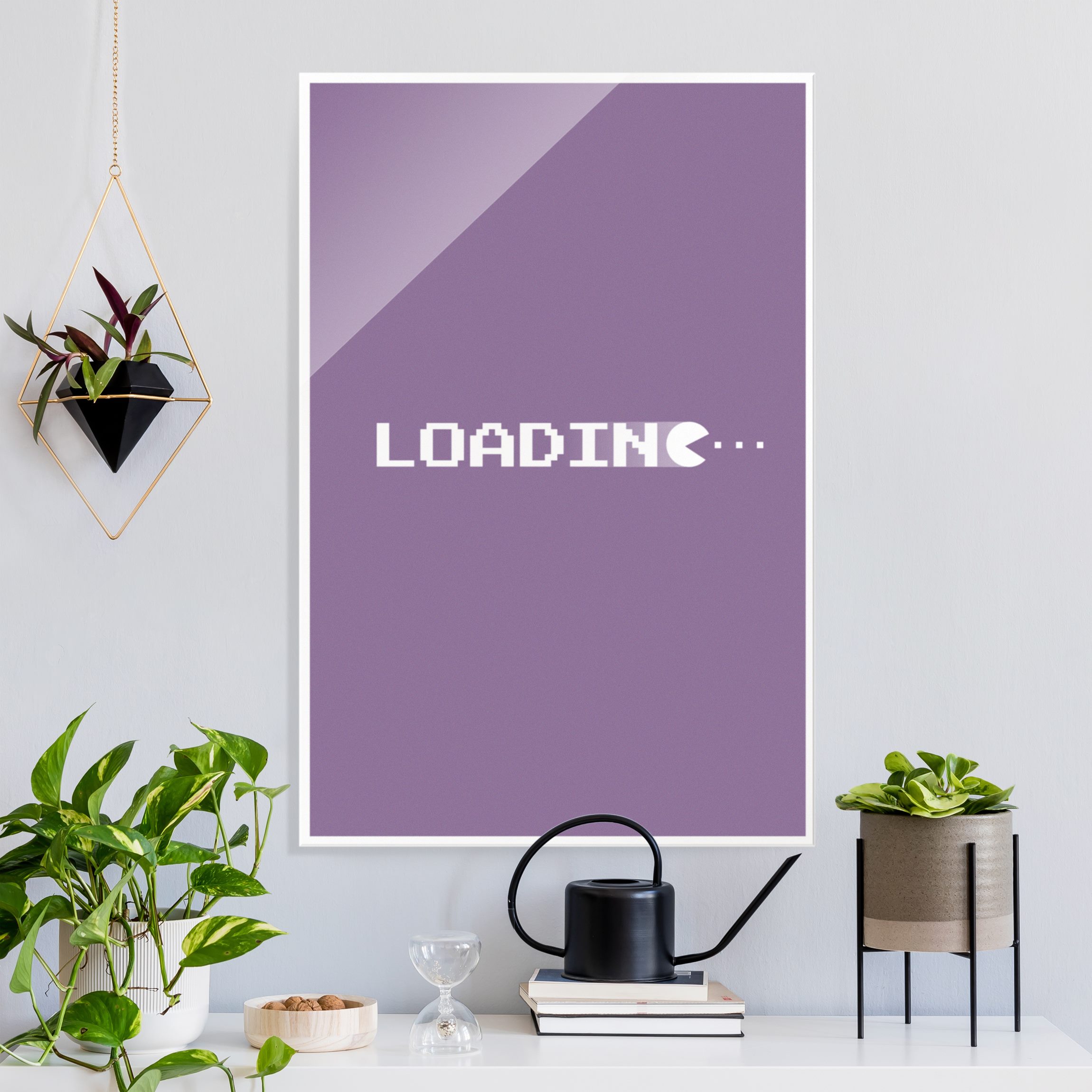 Glasbild Gaming Schrift Loading