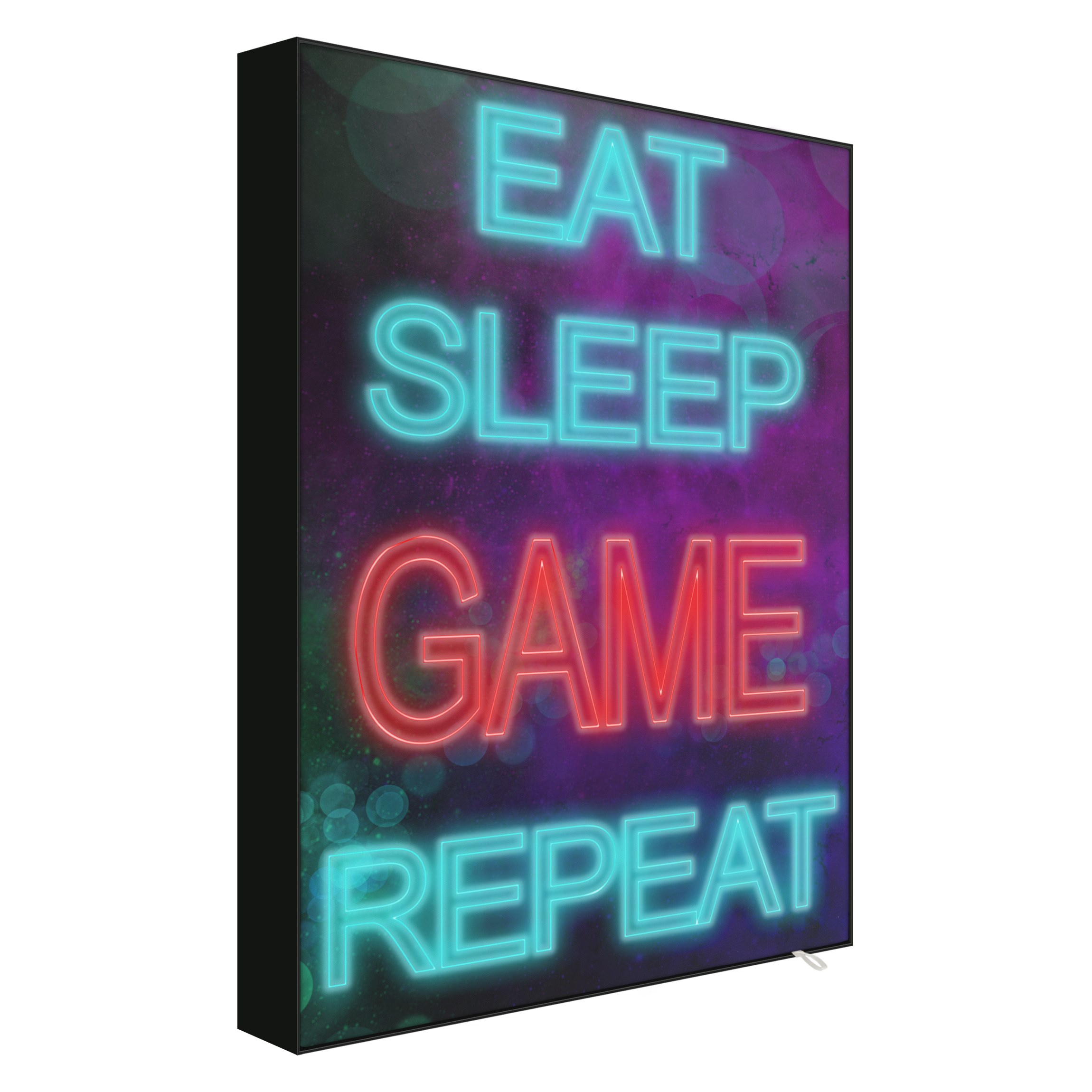 Wechselbild Gaming Spruch Neon