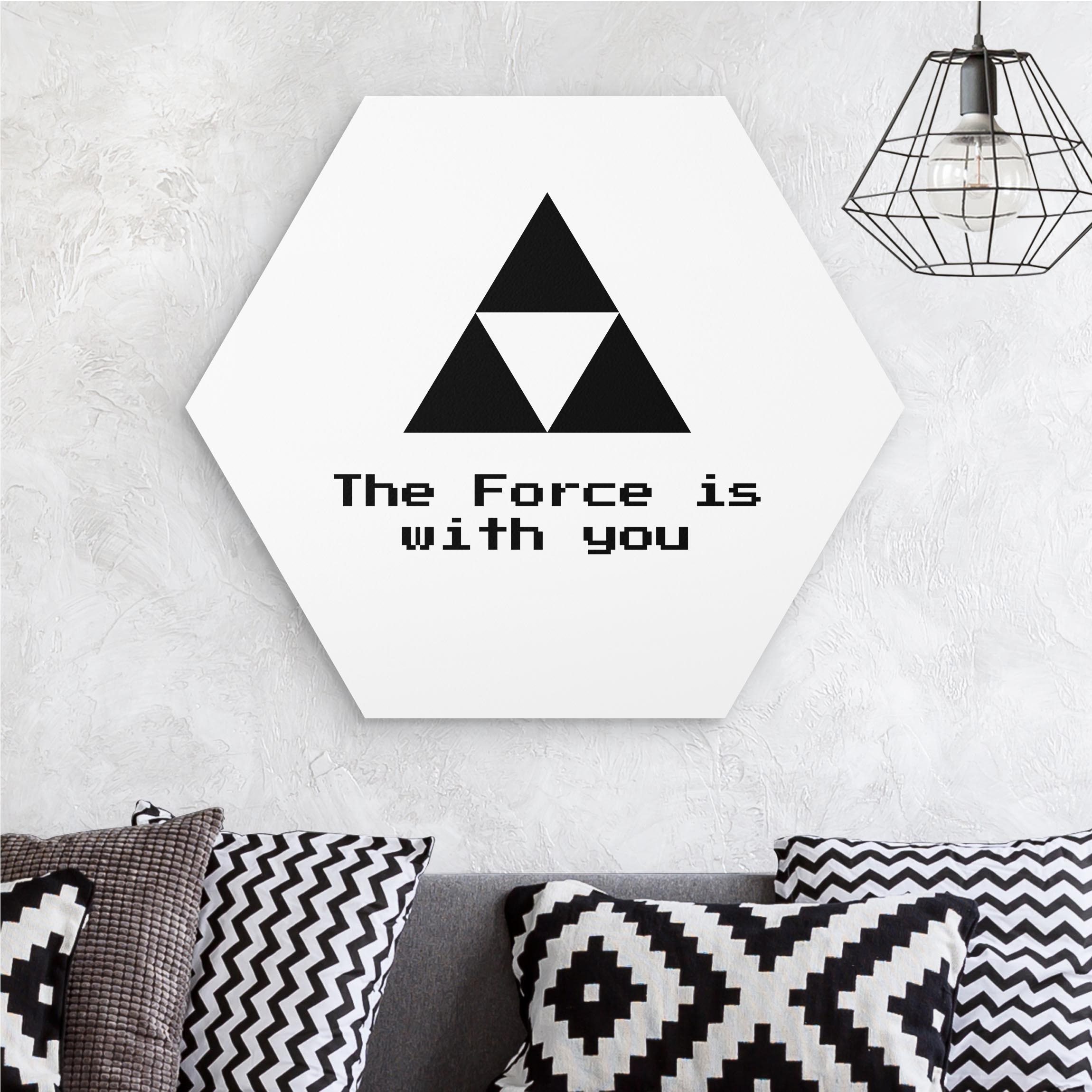 Hexagon-Forexbild Gaming Symbol The Force is with You in Schwarz
