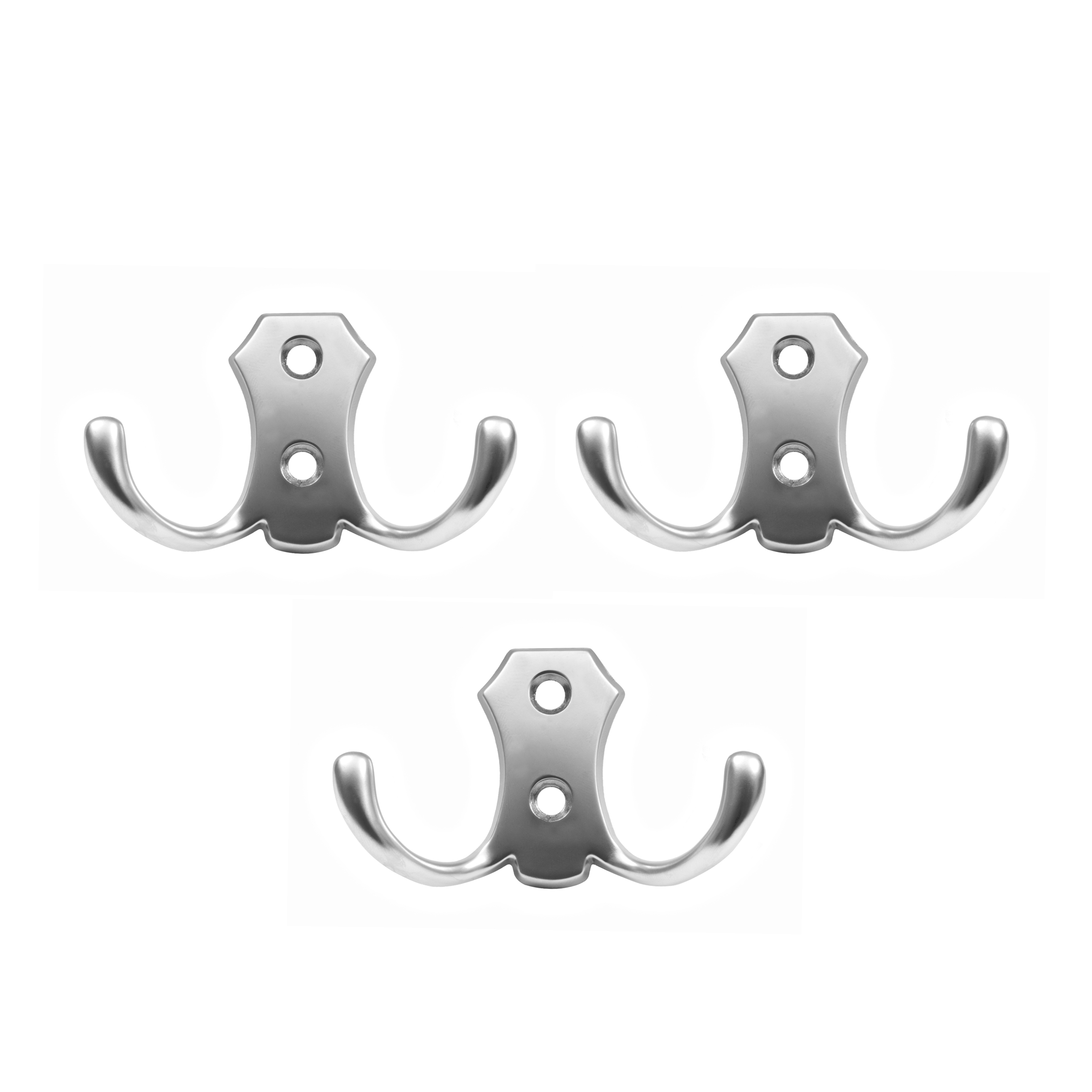 Zubehör Garderobenhaken Chrom matt klein - Kleiderhaken 3er Set