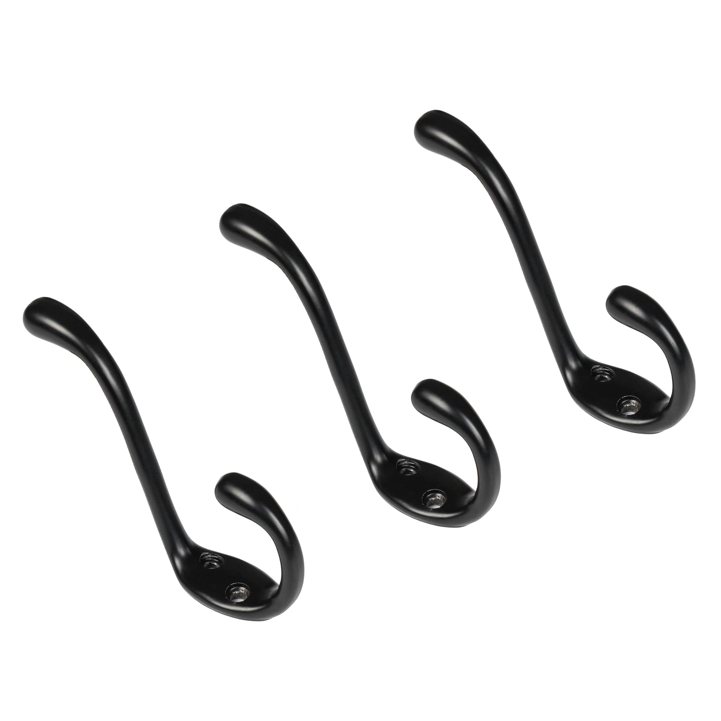 Zubehör Garderobenhaken Schwarz matt groß - Kleiderhaken 3er Set