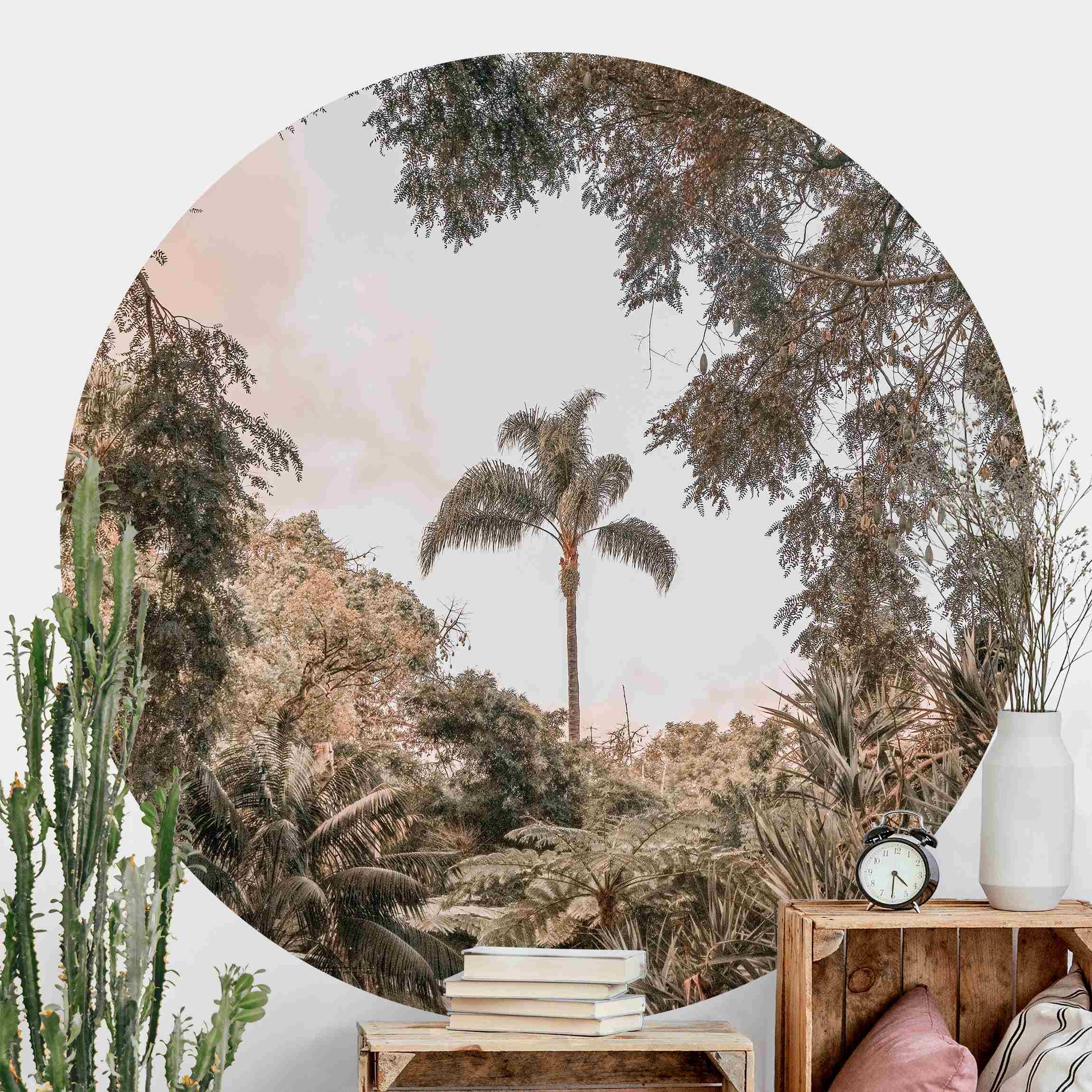 Runde Fototapete selbstklebend Garten auf Madeira