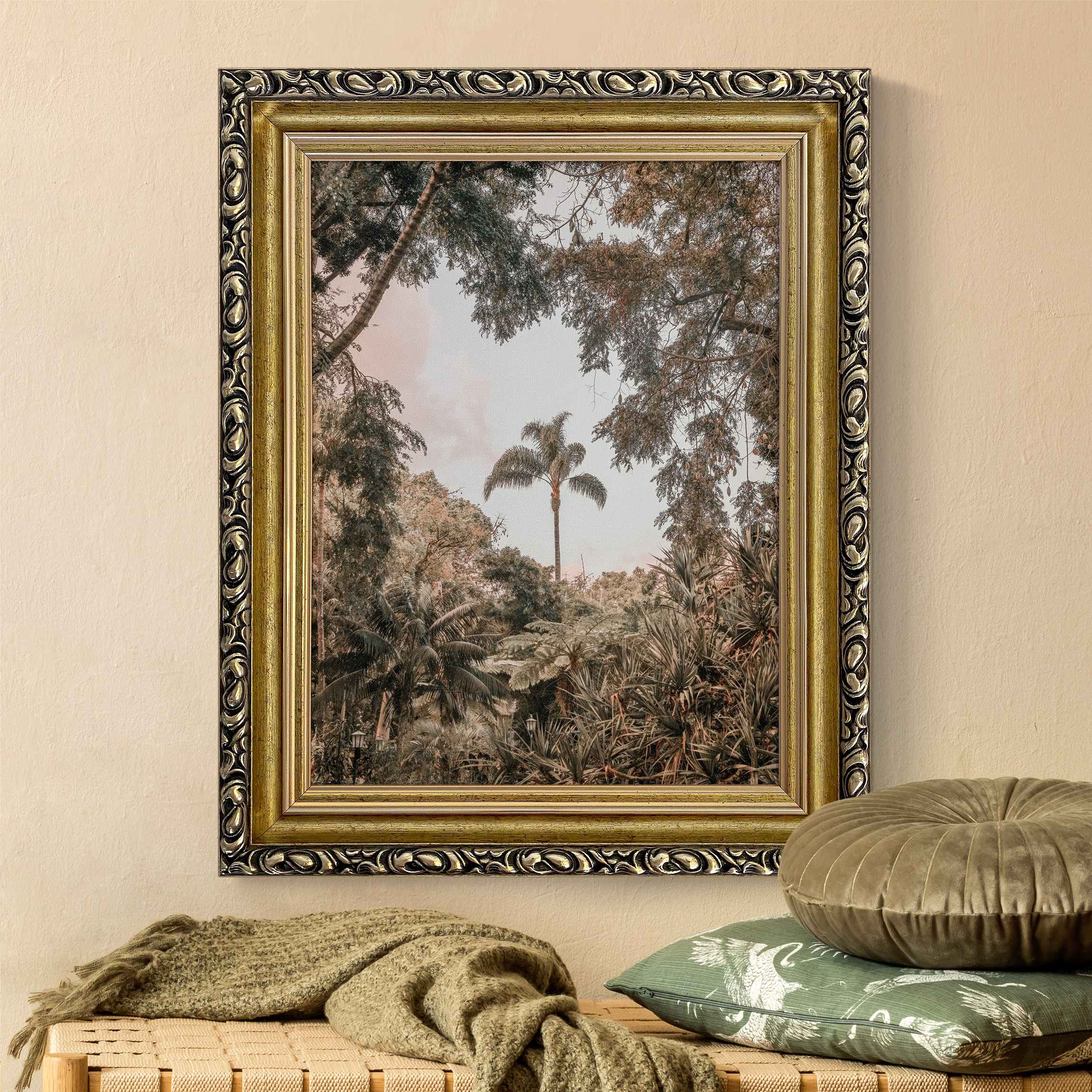 Leinwandbild in Barockrahmen Garten auf Madeira