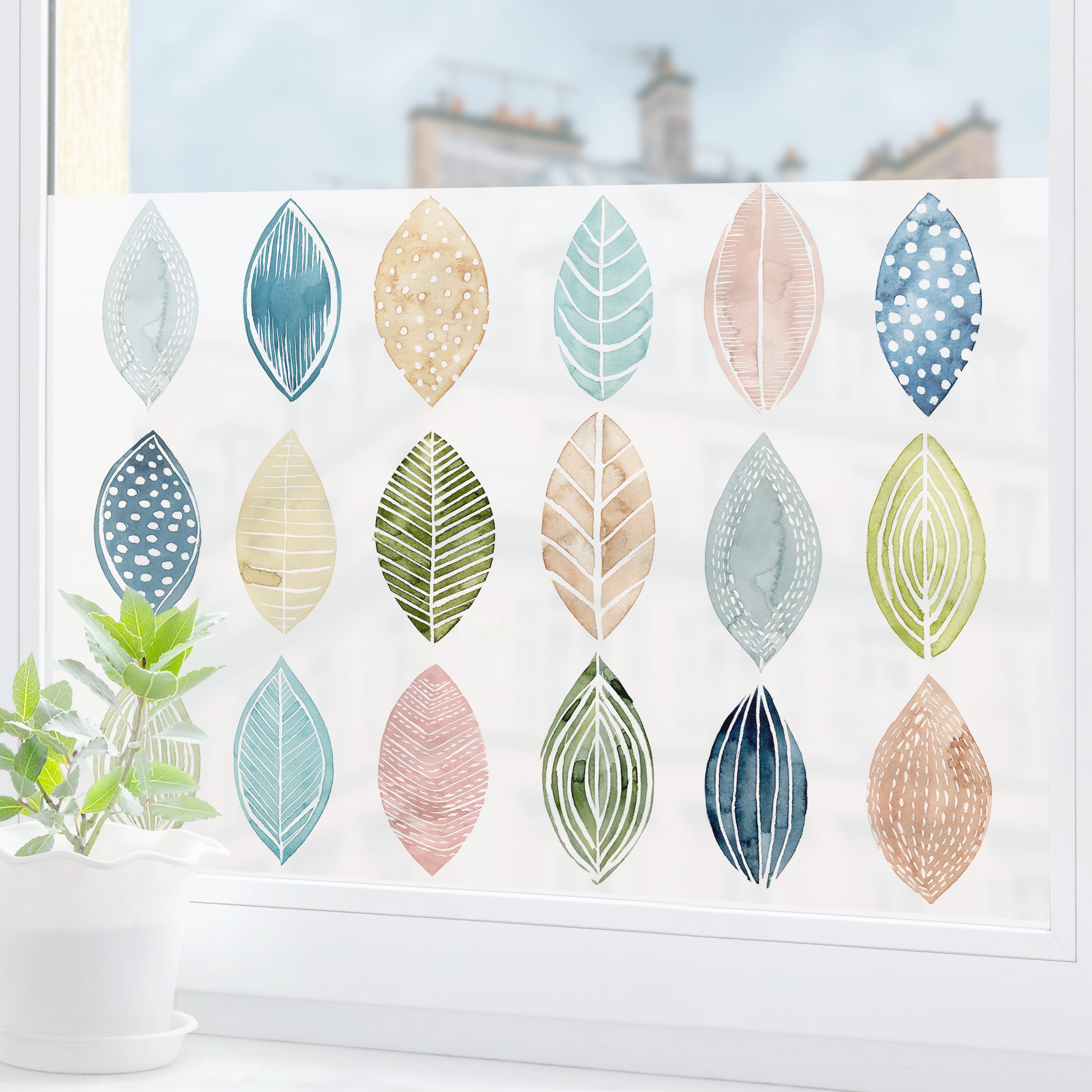 Fensterfolie Gemusterte Blätter I