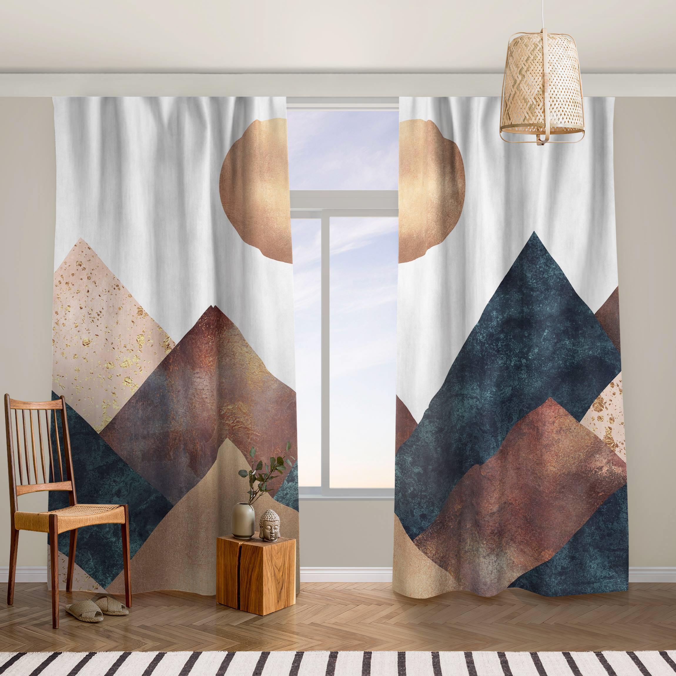 Vorhang Geometrische Berge Bronze