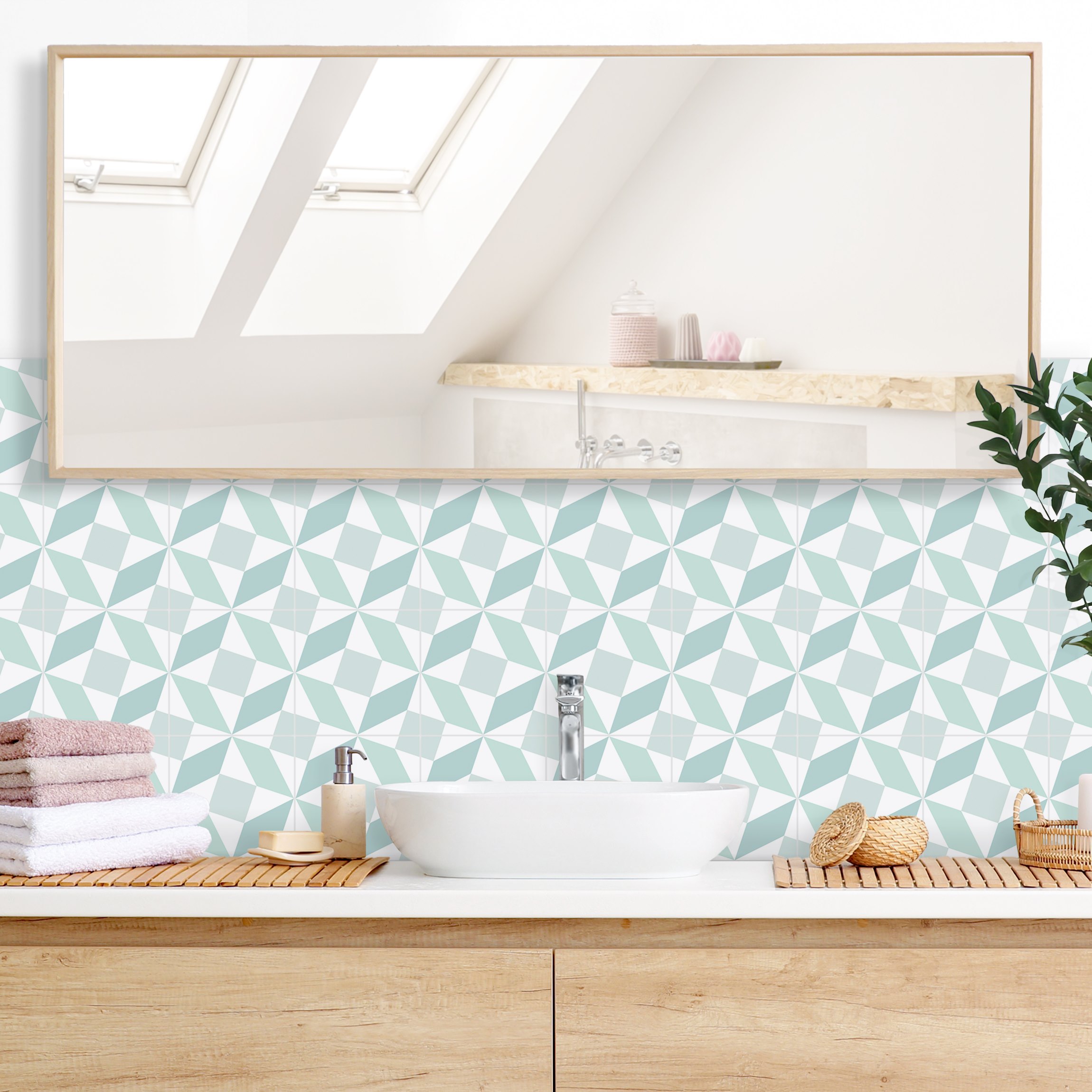 Wandverkleidung Bad Geometrische Fliesen - Massa