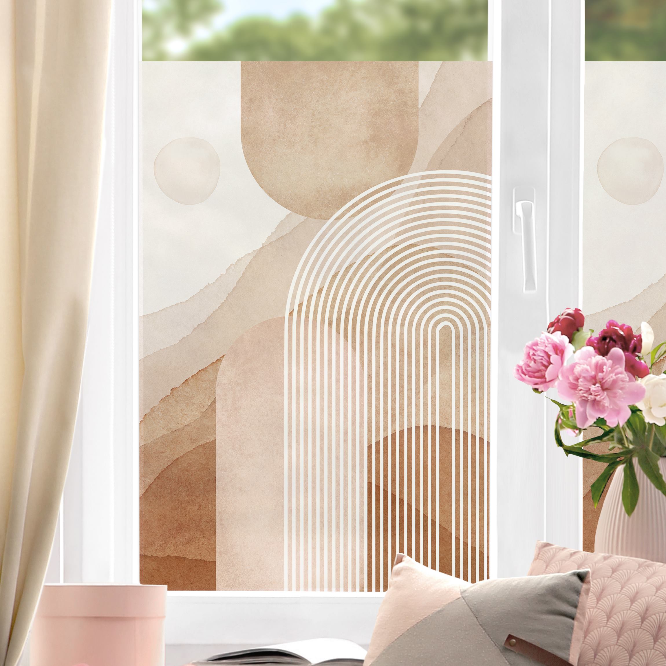 Fensterfolie Geometrische Formen - Regenbogenlandschaft