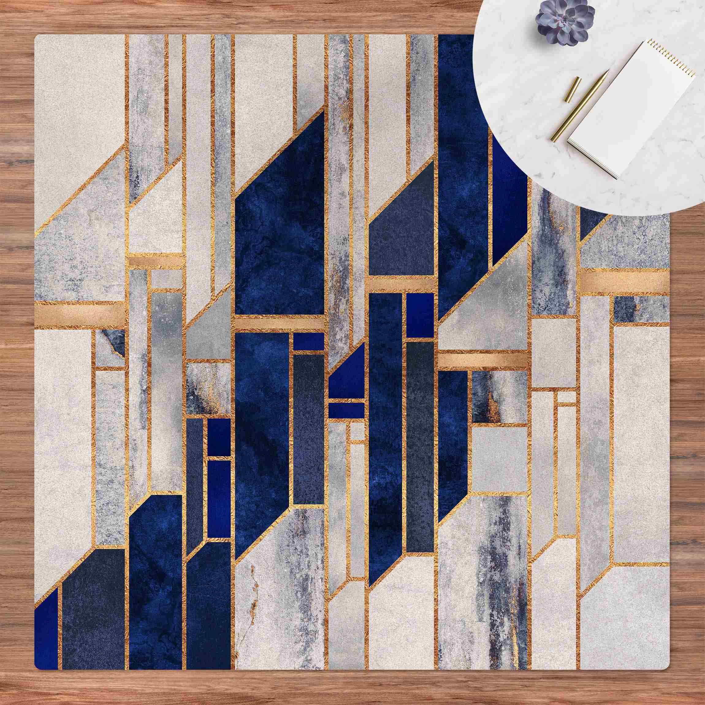 Kork-Teppich Geometrische Formen mit Gold