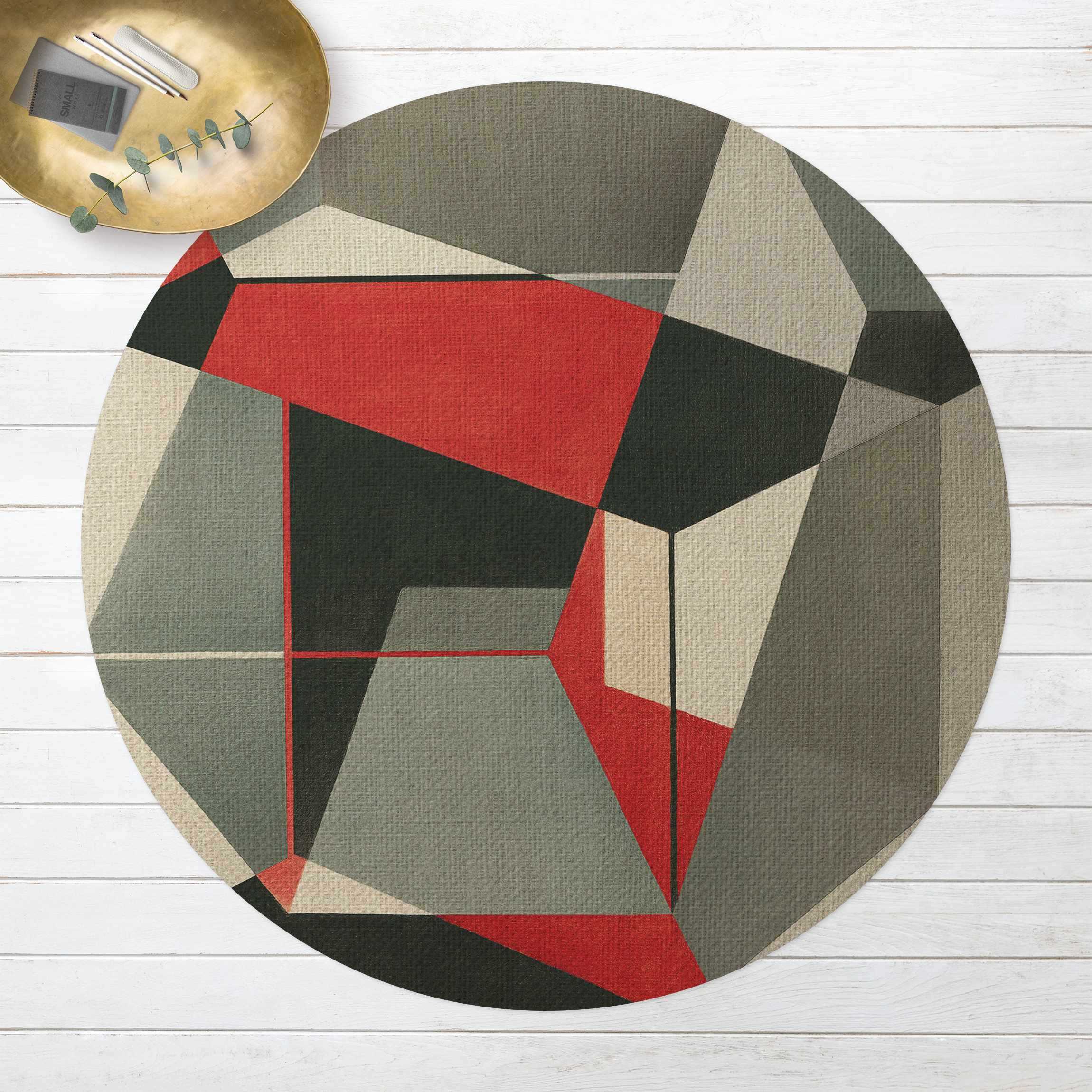 Runder Vinyl-Teppich Geometrischer Fuchs