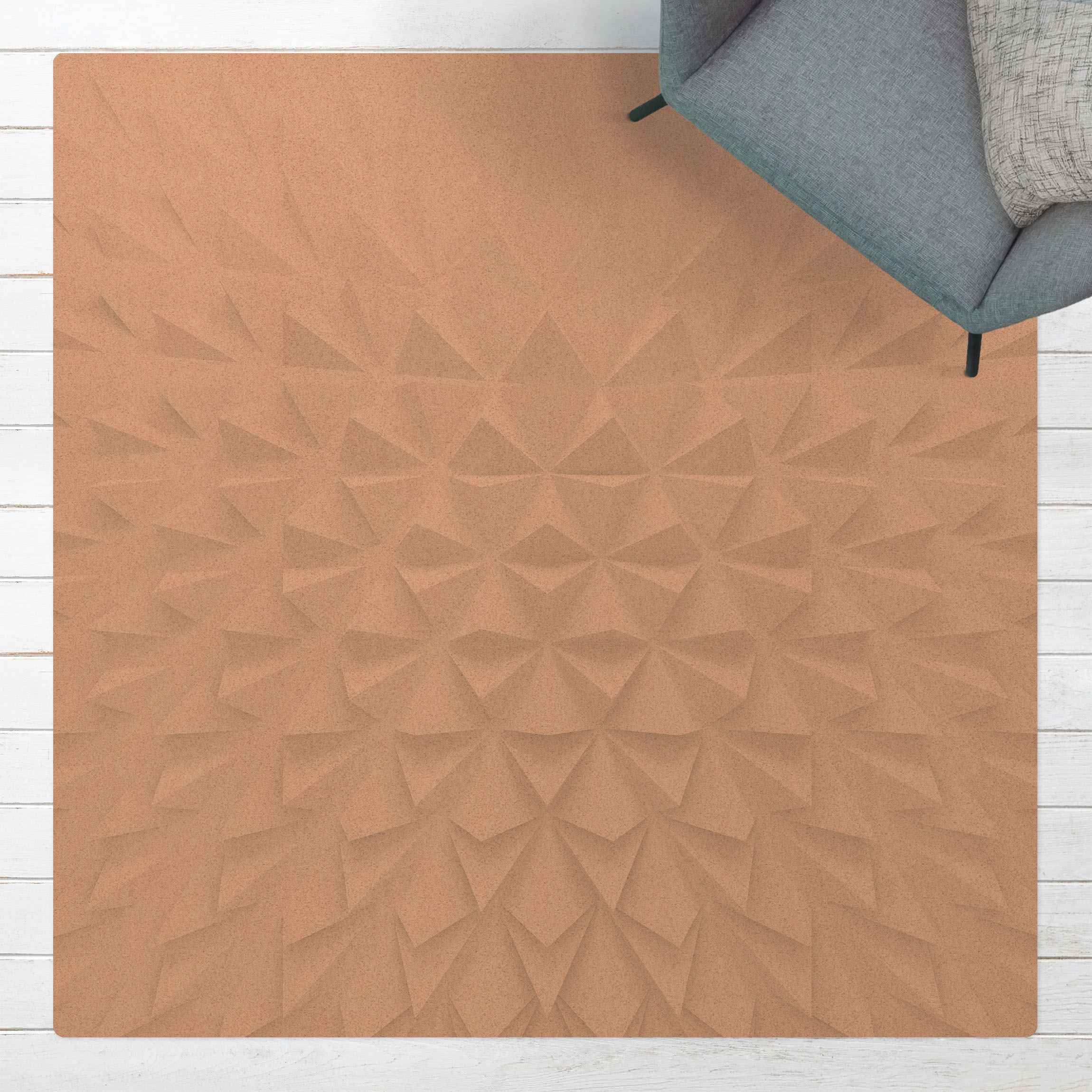 Kork-Teppich Geometrisches Muster 3D Effekt