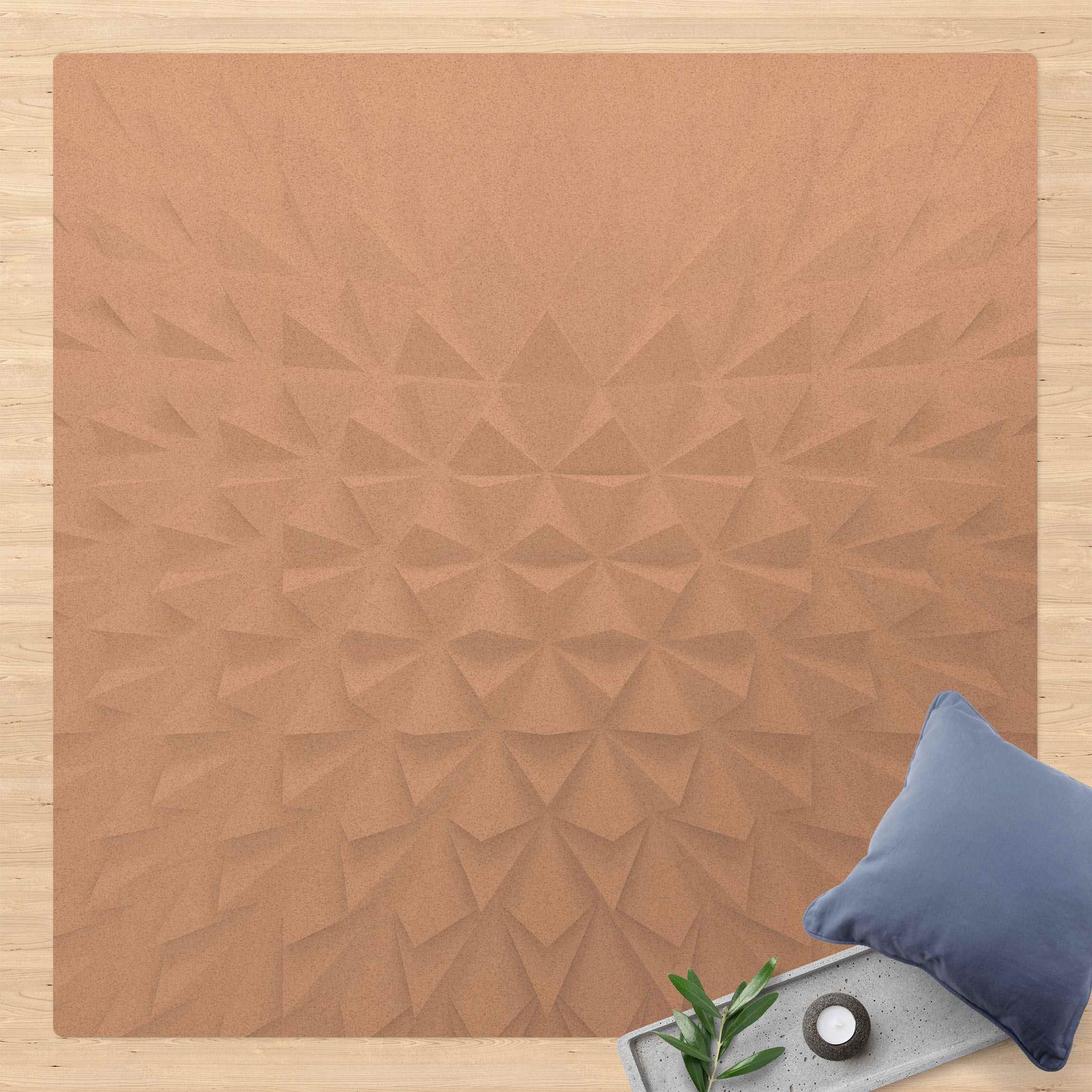 Kork-Teppich Geometrisches Muster 3D Effekt