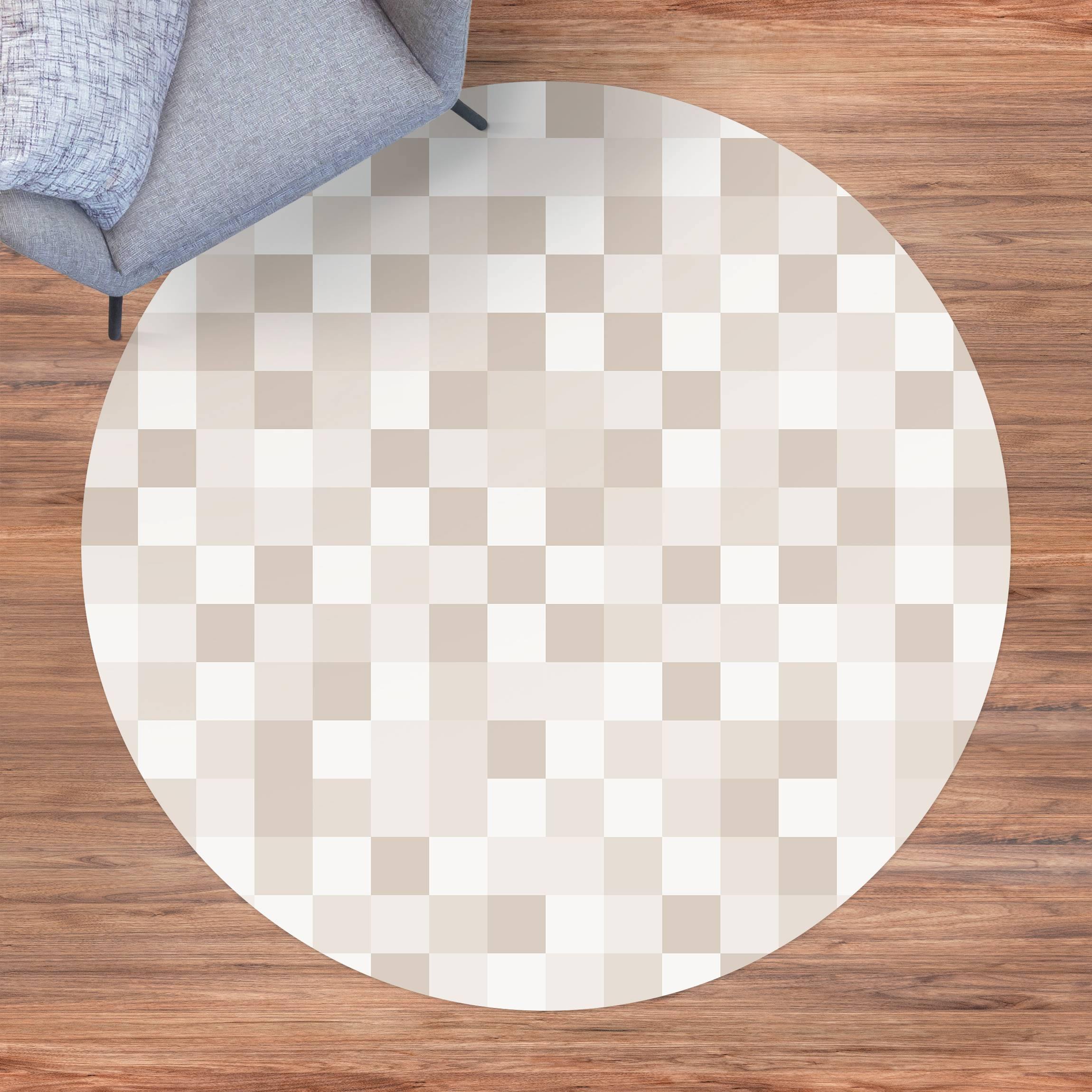 Runder Vinyl-Teppich Geometrisches Muster Mosaik Sand