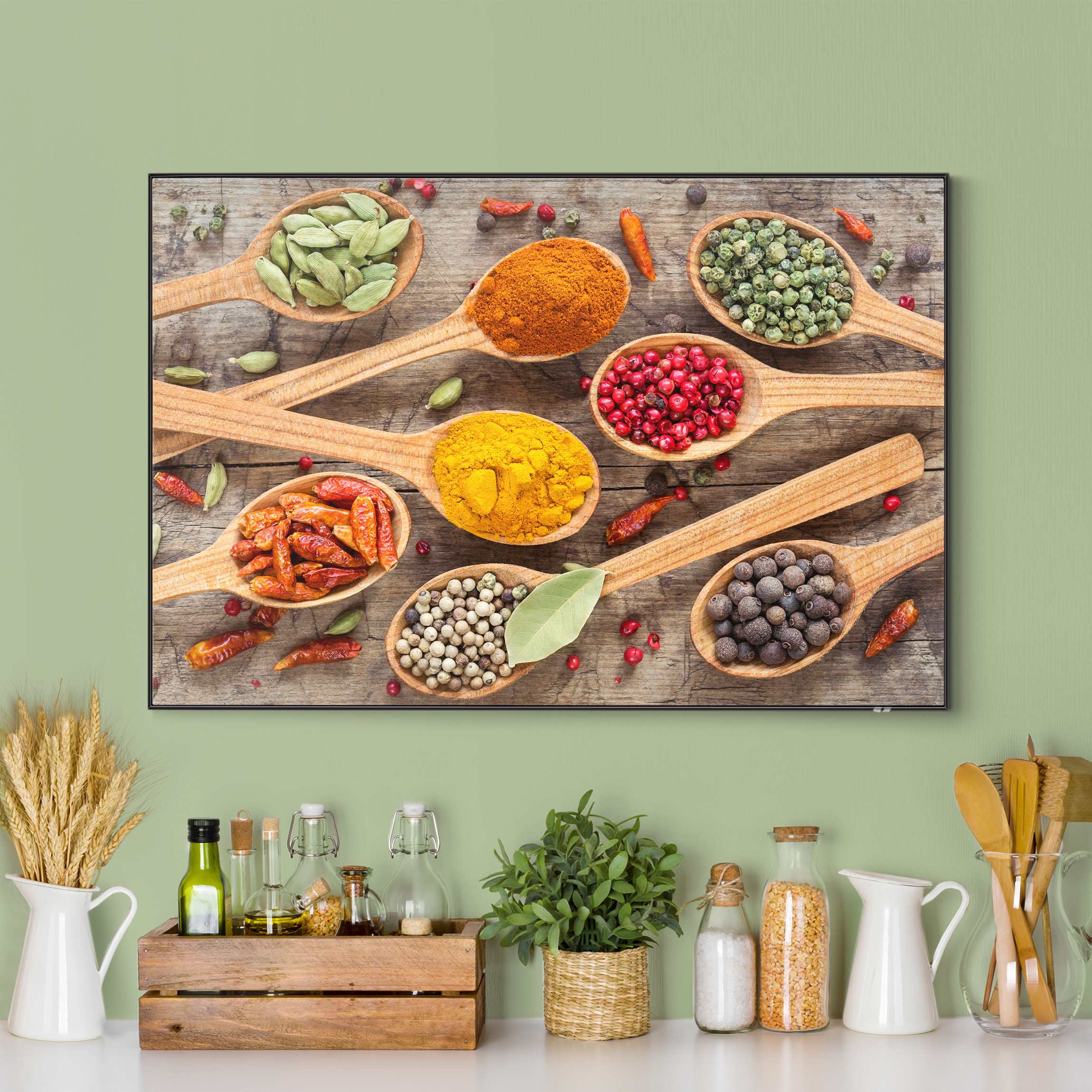 Wechselbild Gewürze auf Holzlöffel