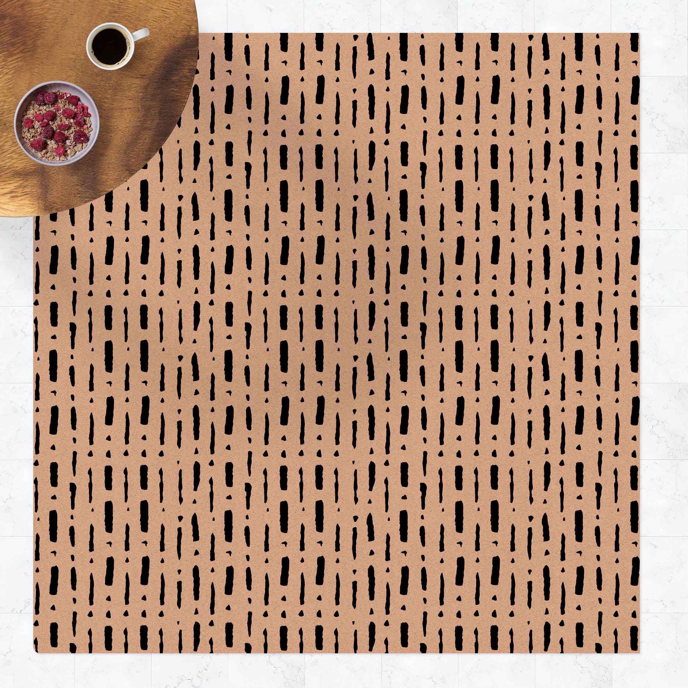 Kork-Teppich Gezeichneter Strichpunktregen