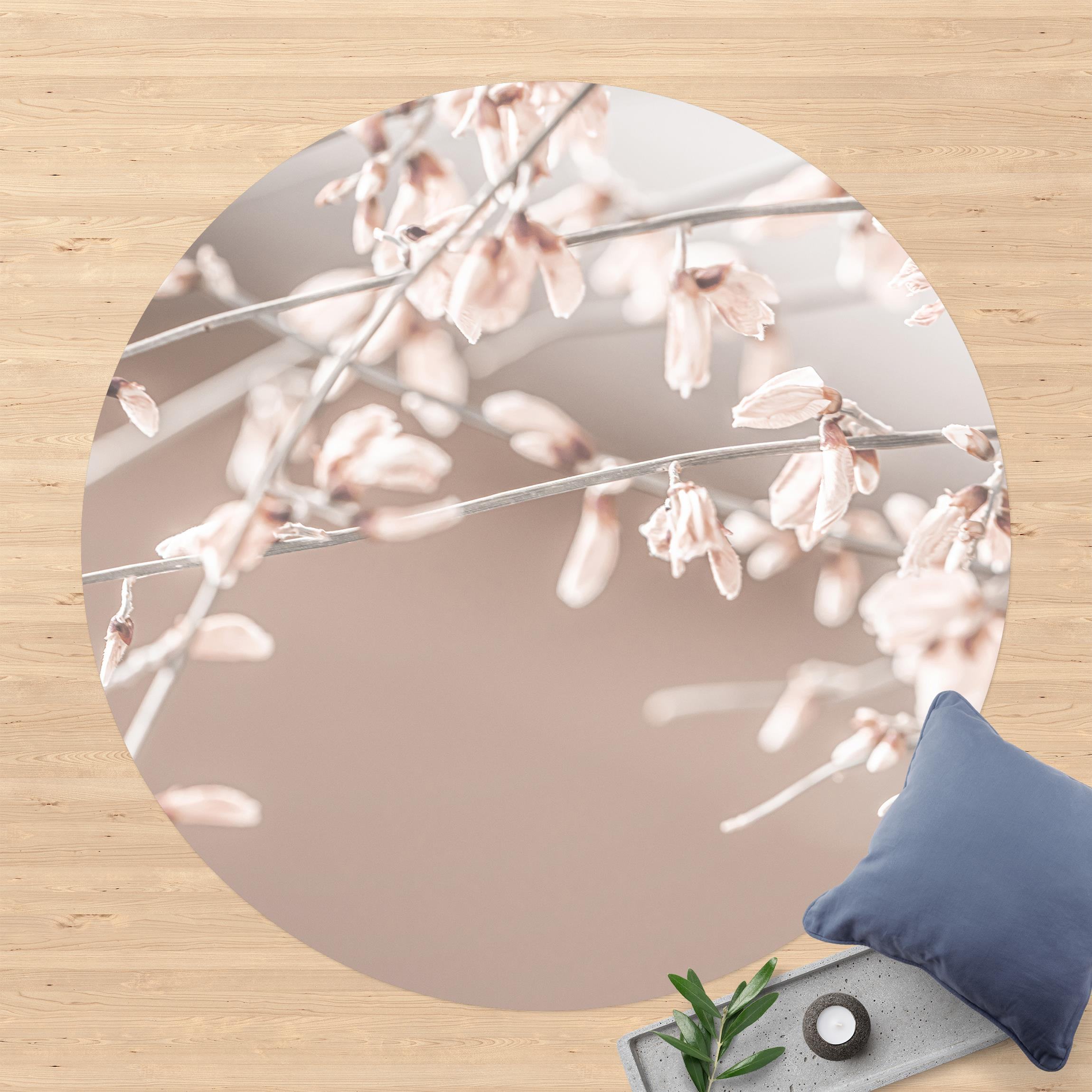 Runder Vinyl-Teppich Ginsterzweige
