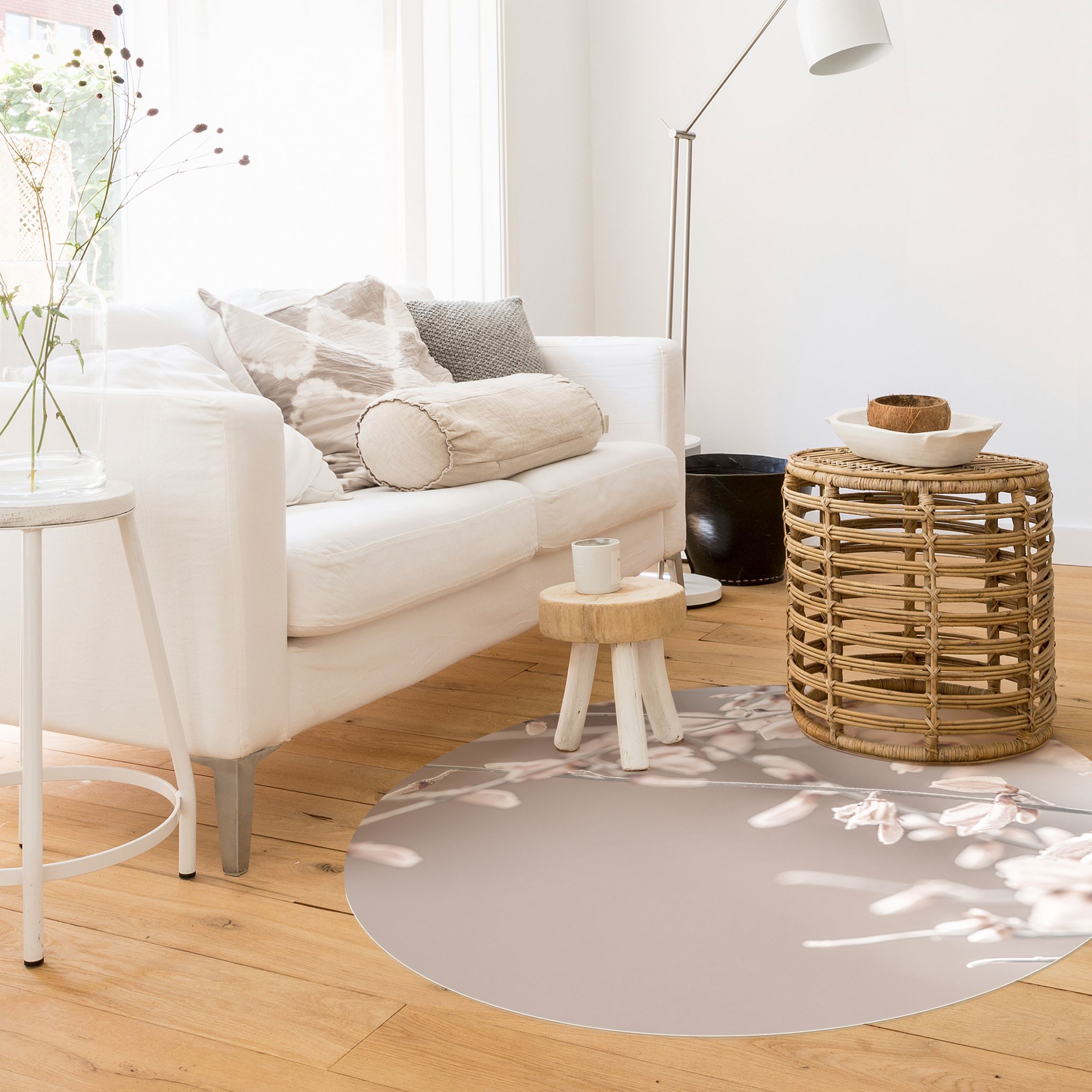 Runder Vinyl-Teppich Ginsterzweige