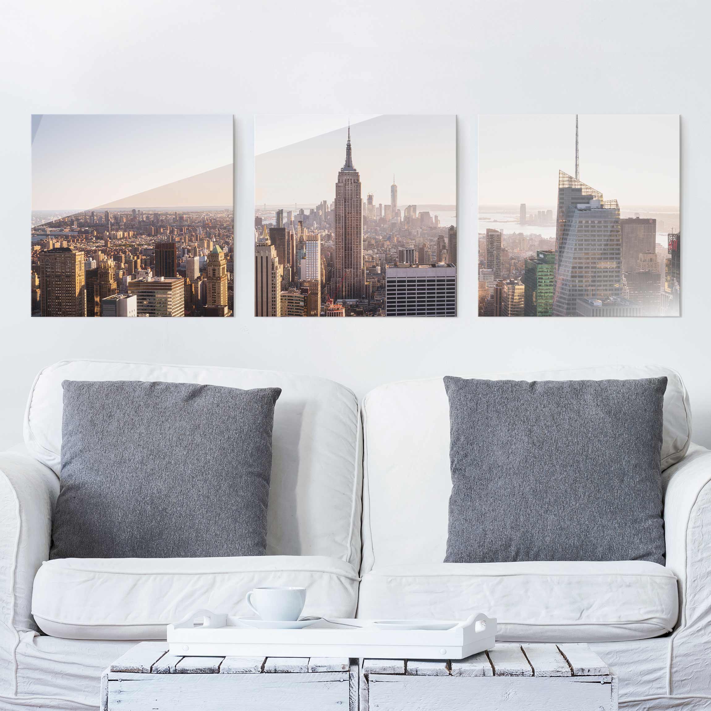 3-teiliges Glasbild Blick vom Top of the Rock