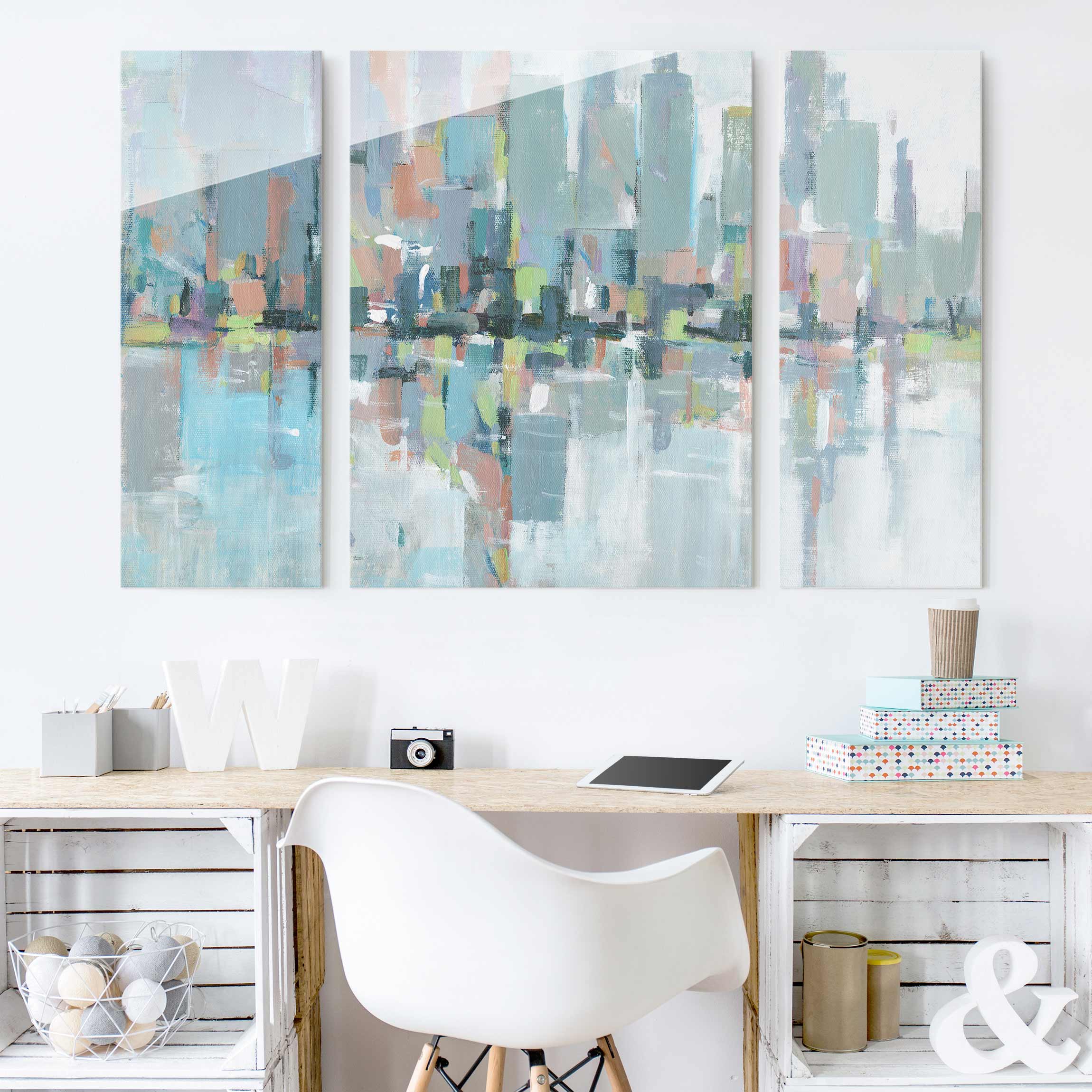 3-teiliges Glasbild Metro City I