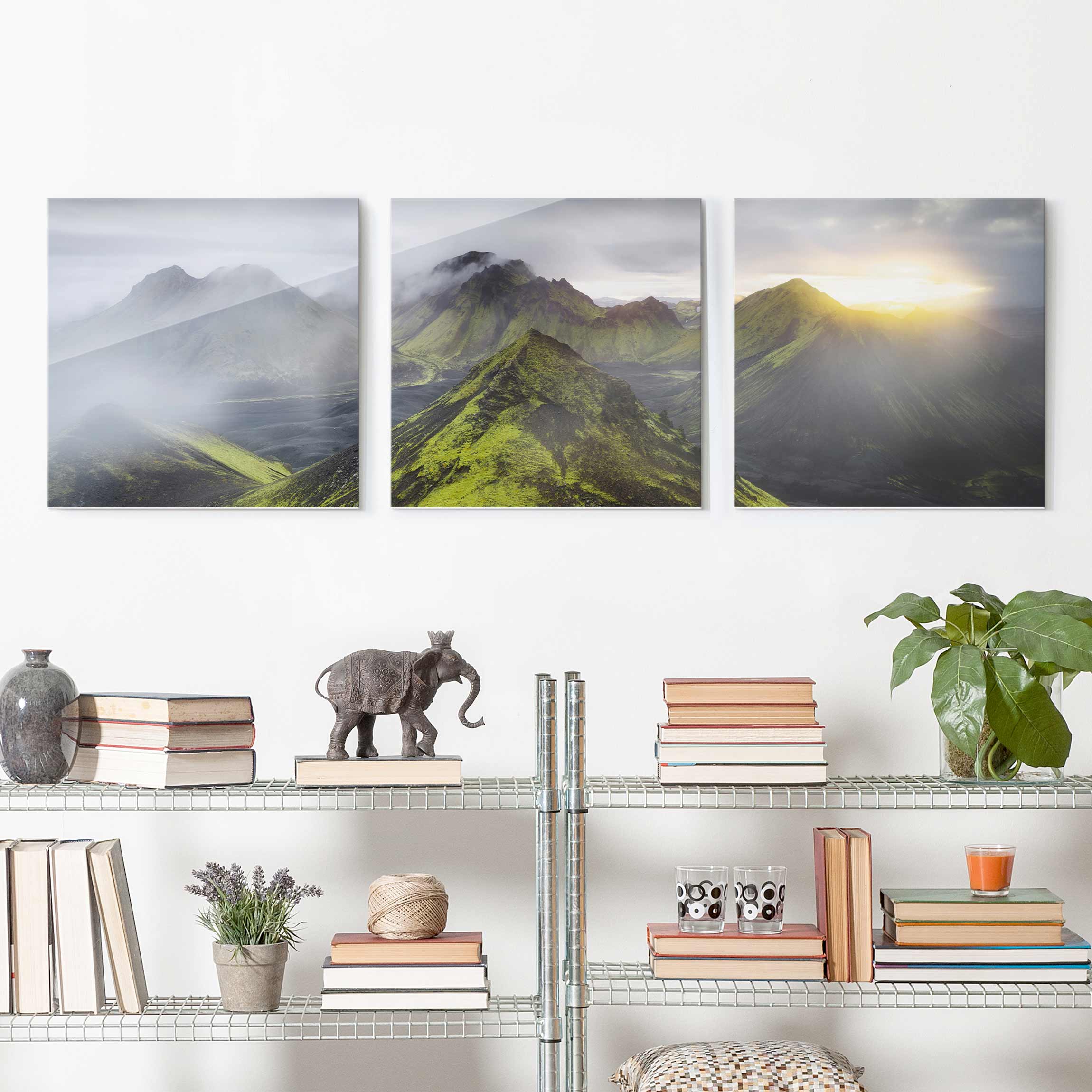 3-teiliges Glasbild Natur & Landschaft Storkonufell Island