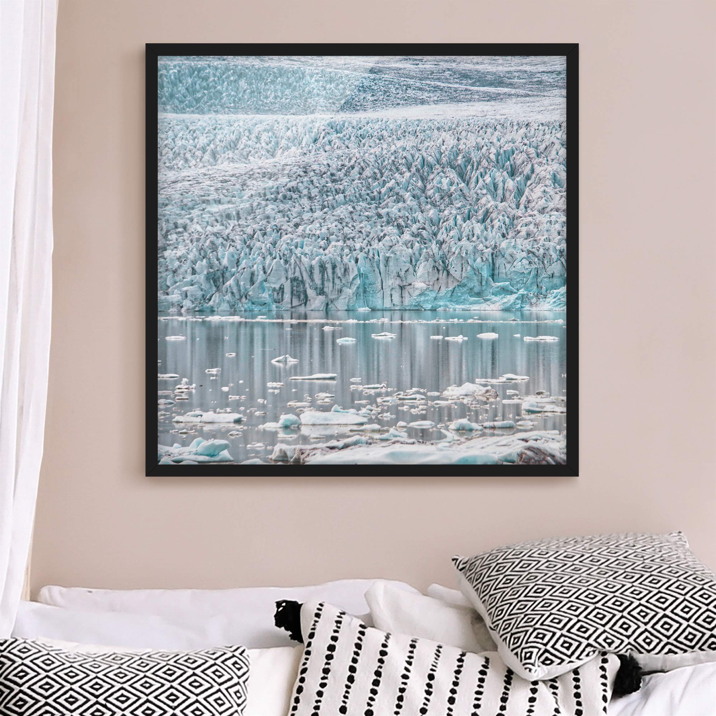 Bild mit Rahmen Gletscher auf Island