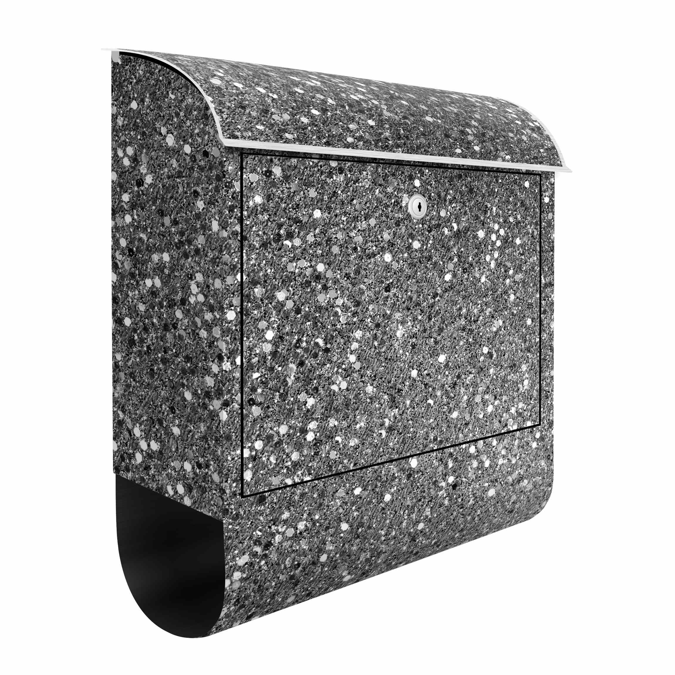 Briefkasten Glitzer Konfetti in Schwarz-Weiß