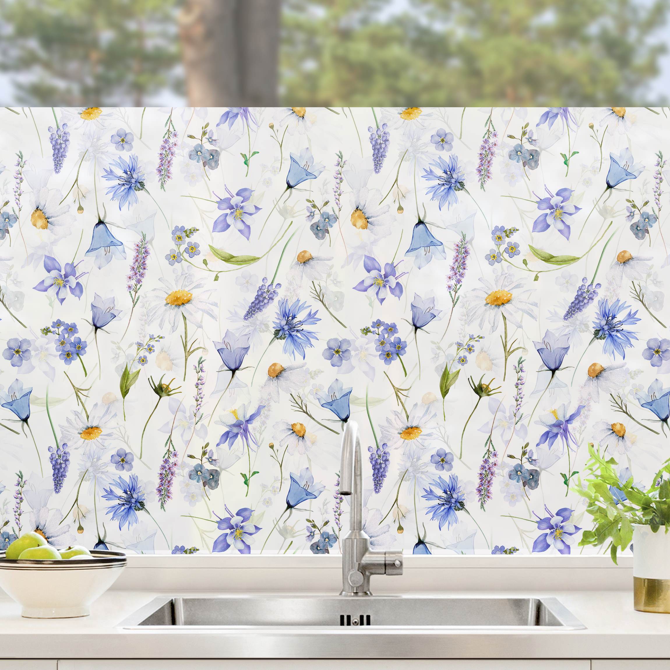 Fensterfolie Glockenblumenwiese