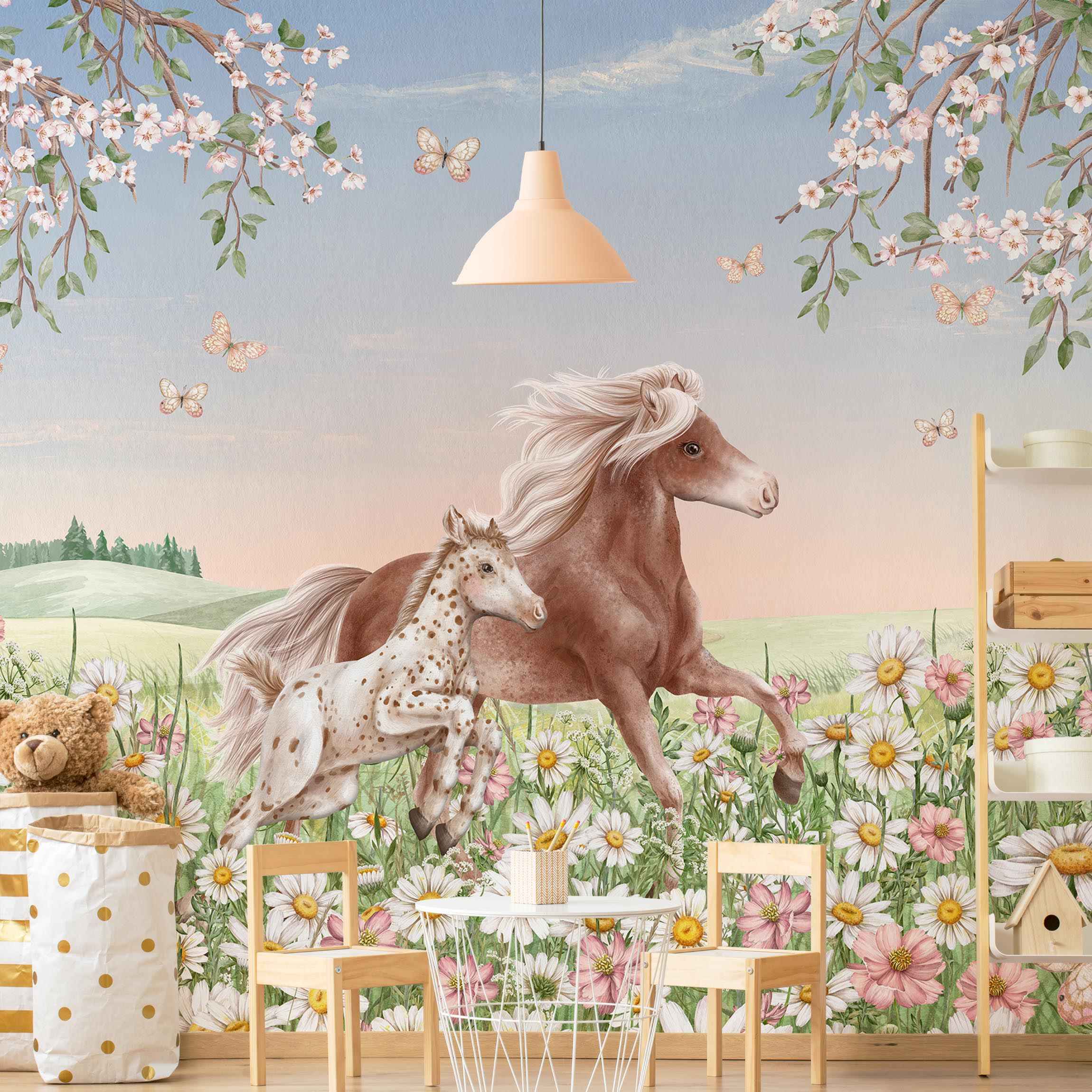 Fototapete Glückliche Pferde