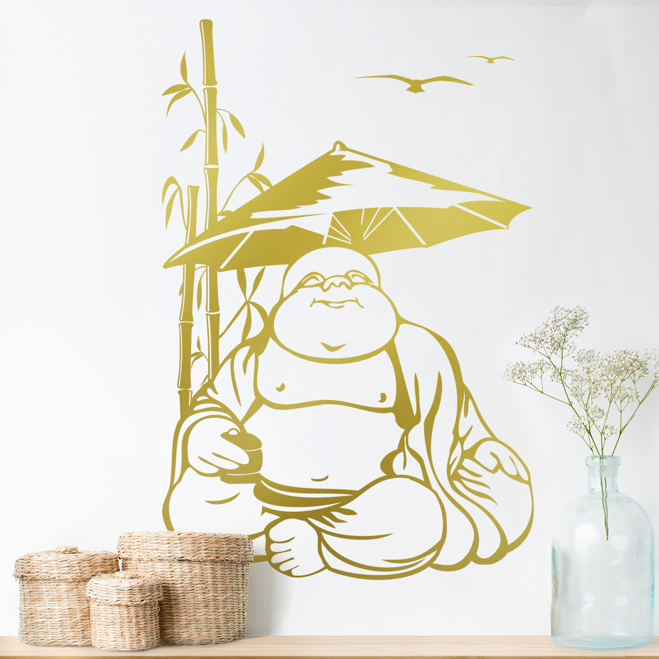 Wandtattoo Badezimmer Glücklicher Buddha