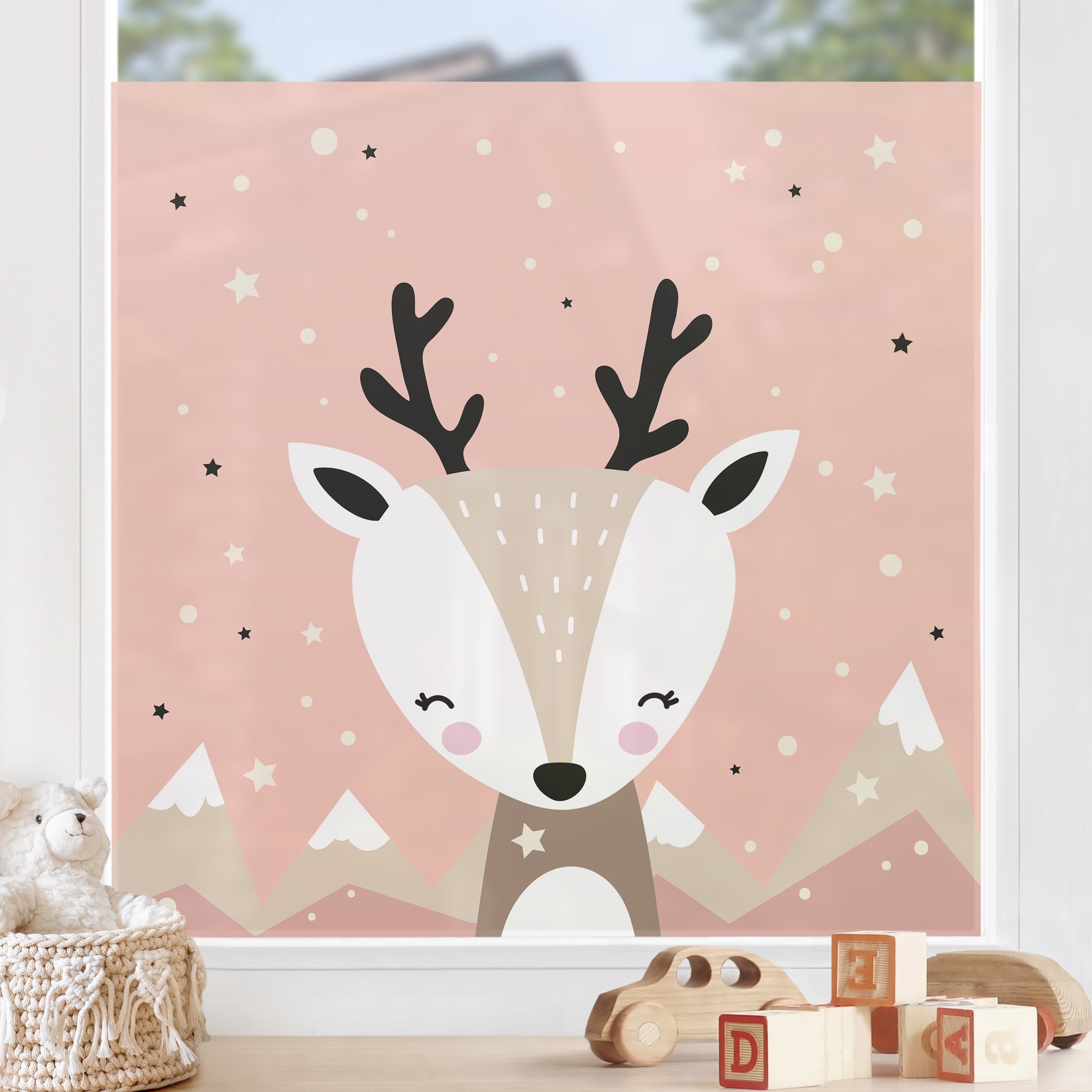 Fensterfolie Glückliches Reh