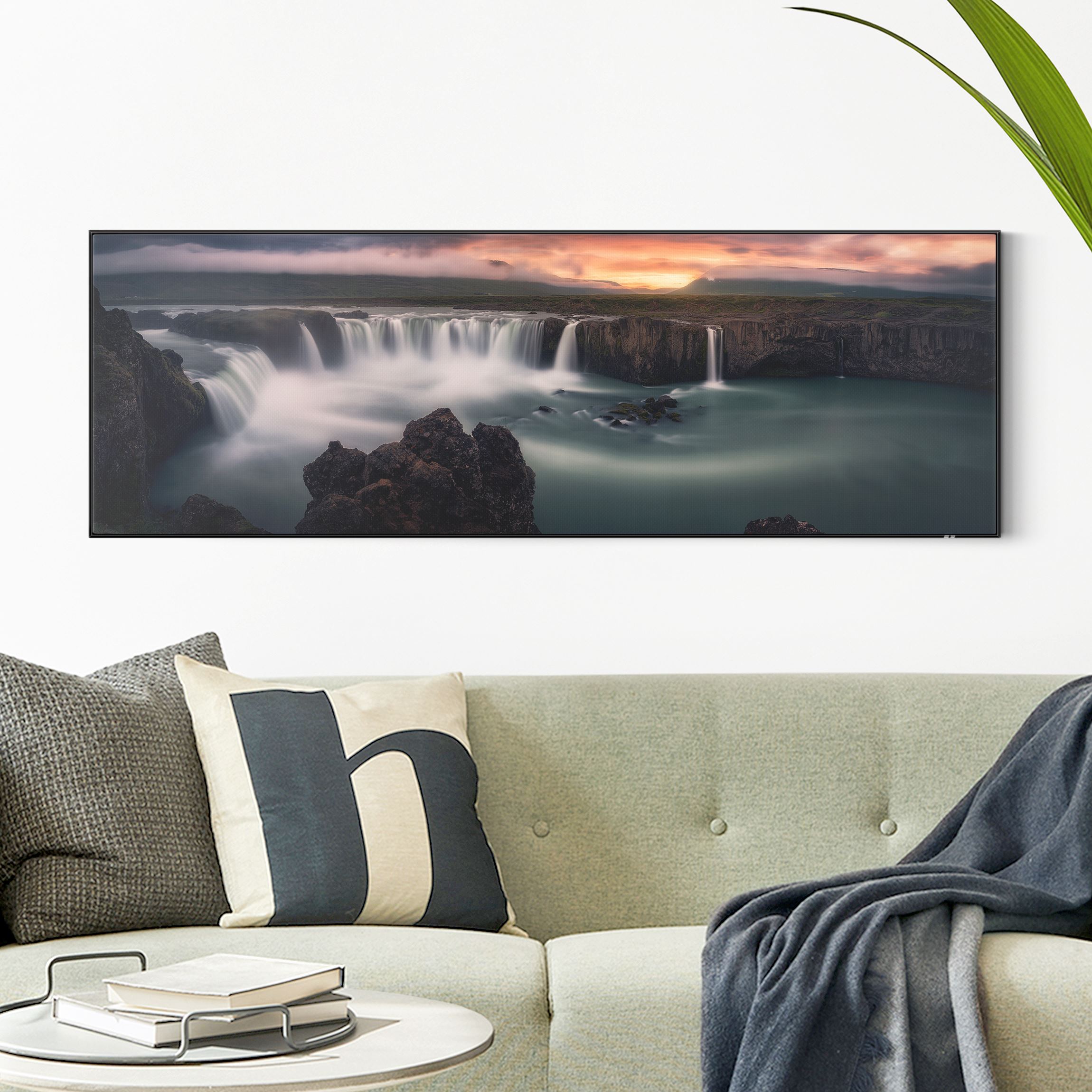 Wechselbild Goðafoss Wasserfall in Island