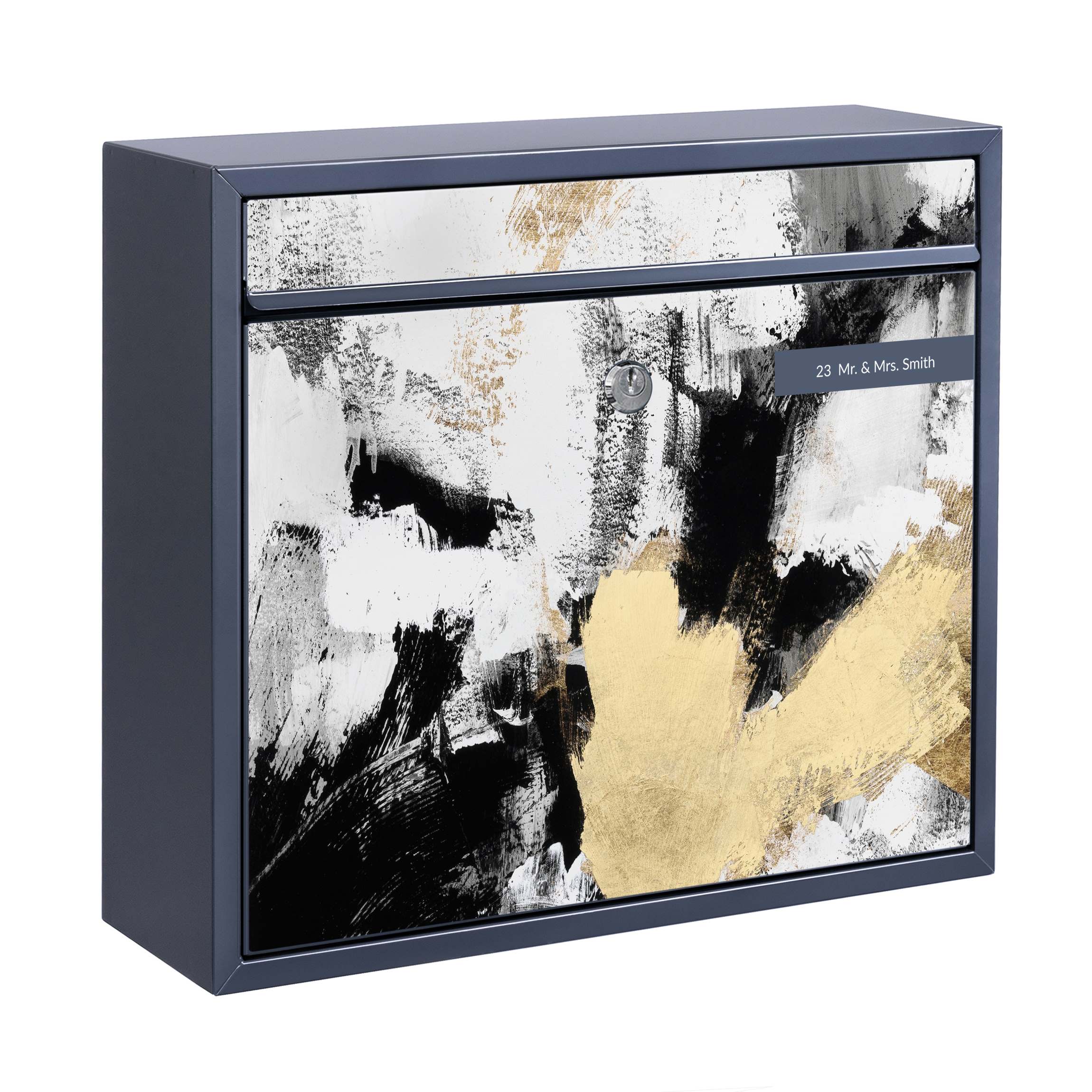 Briefkasten mit eigenem Text Gold Collage