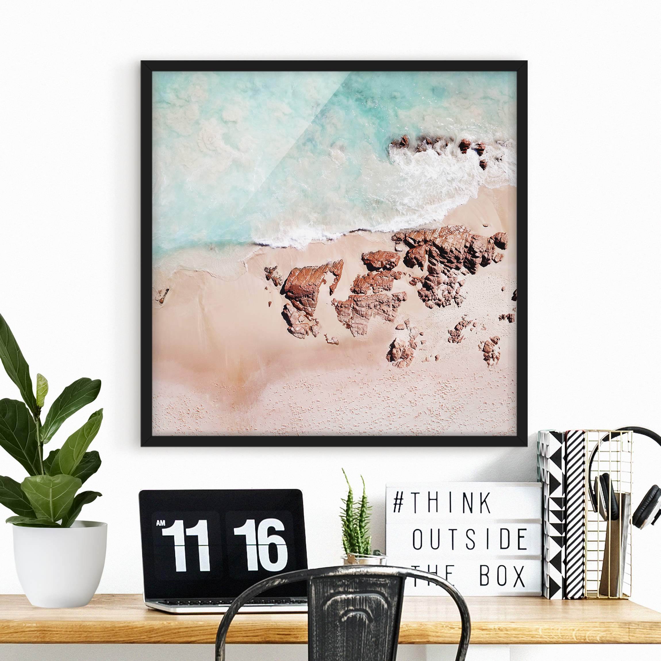 Bild mit Rahmen Golden Rose Beach