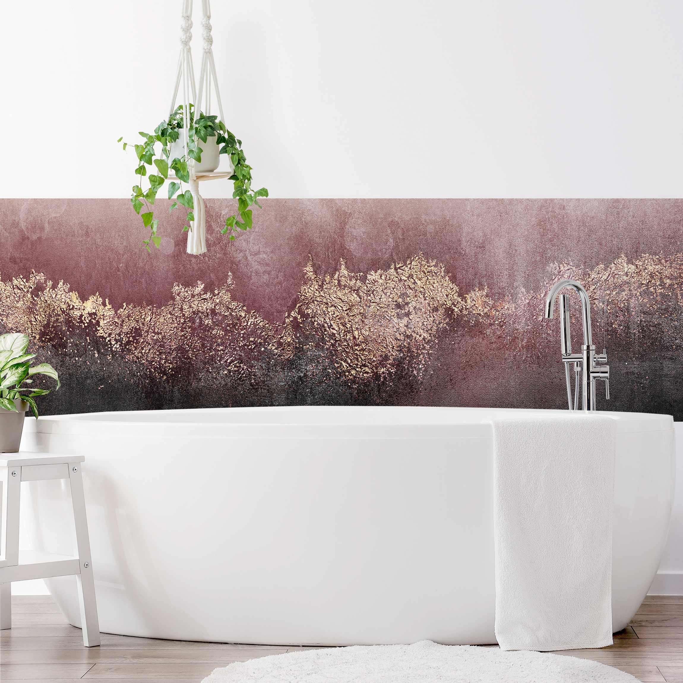 Wandverkleidung Bad Goldene Dämmerung Rosa