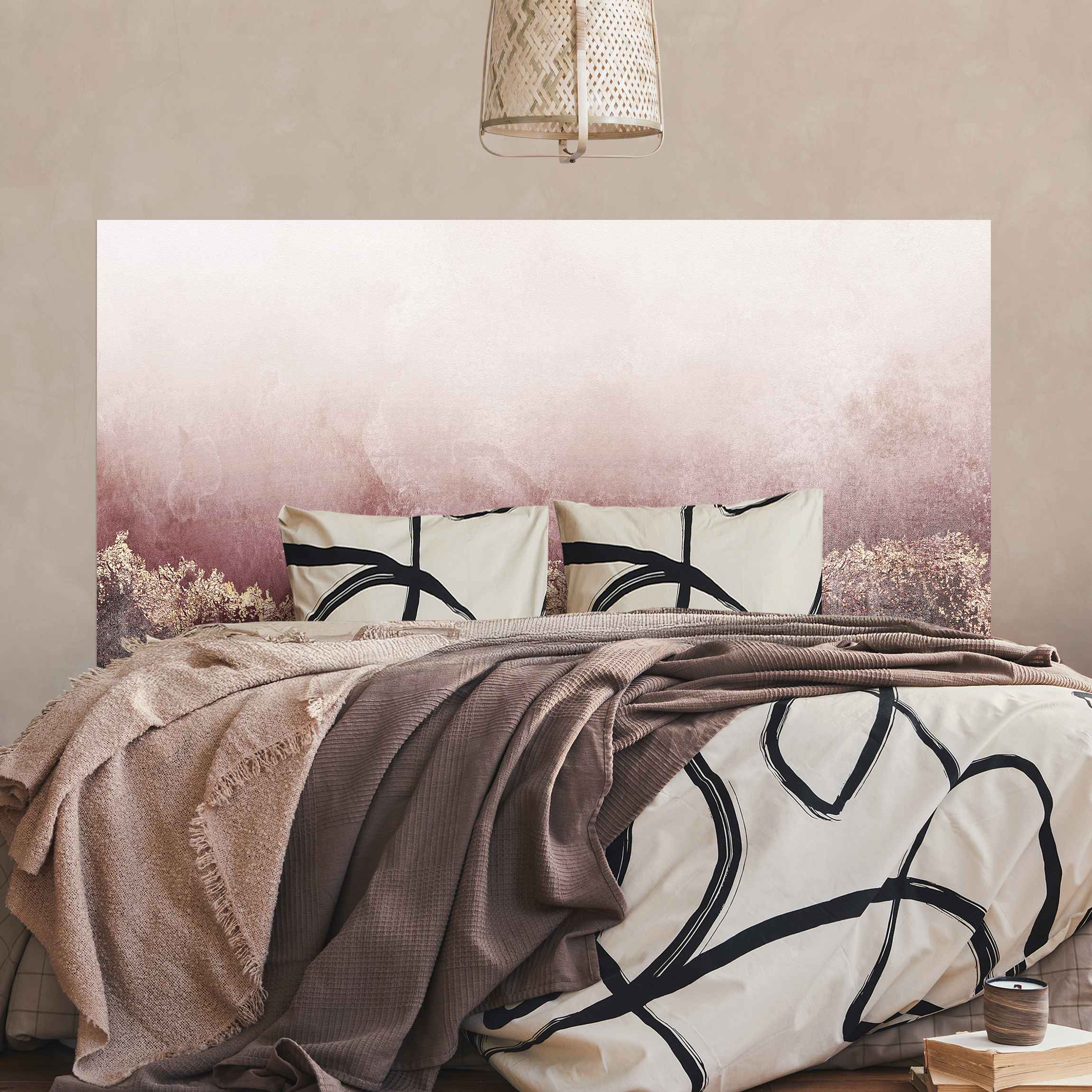 Kopfteil Bett Goldene Dämmerung Rosa