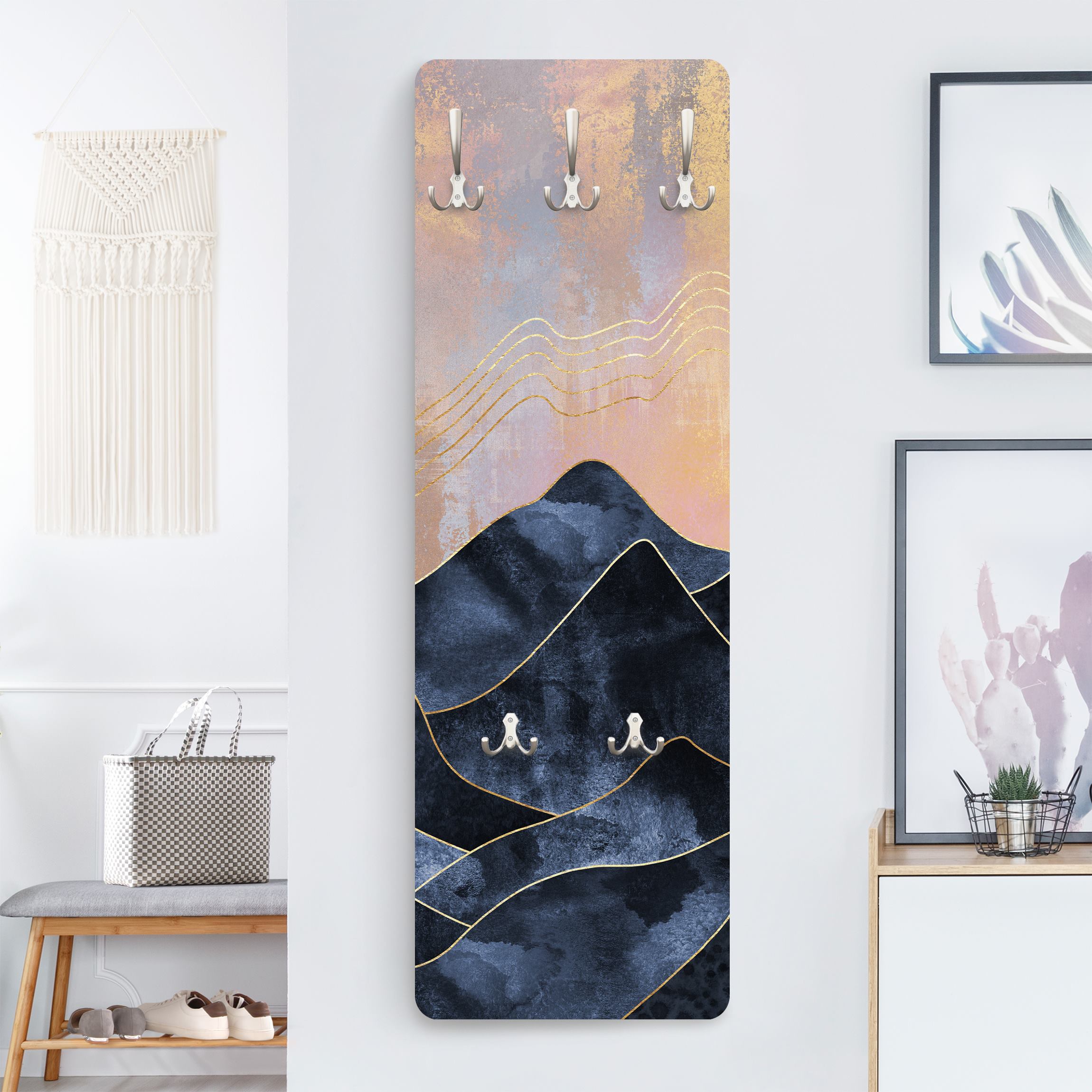 Wandgarderobe Goldene Dämmerung über Gebirge