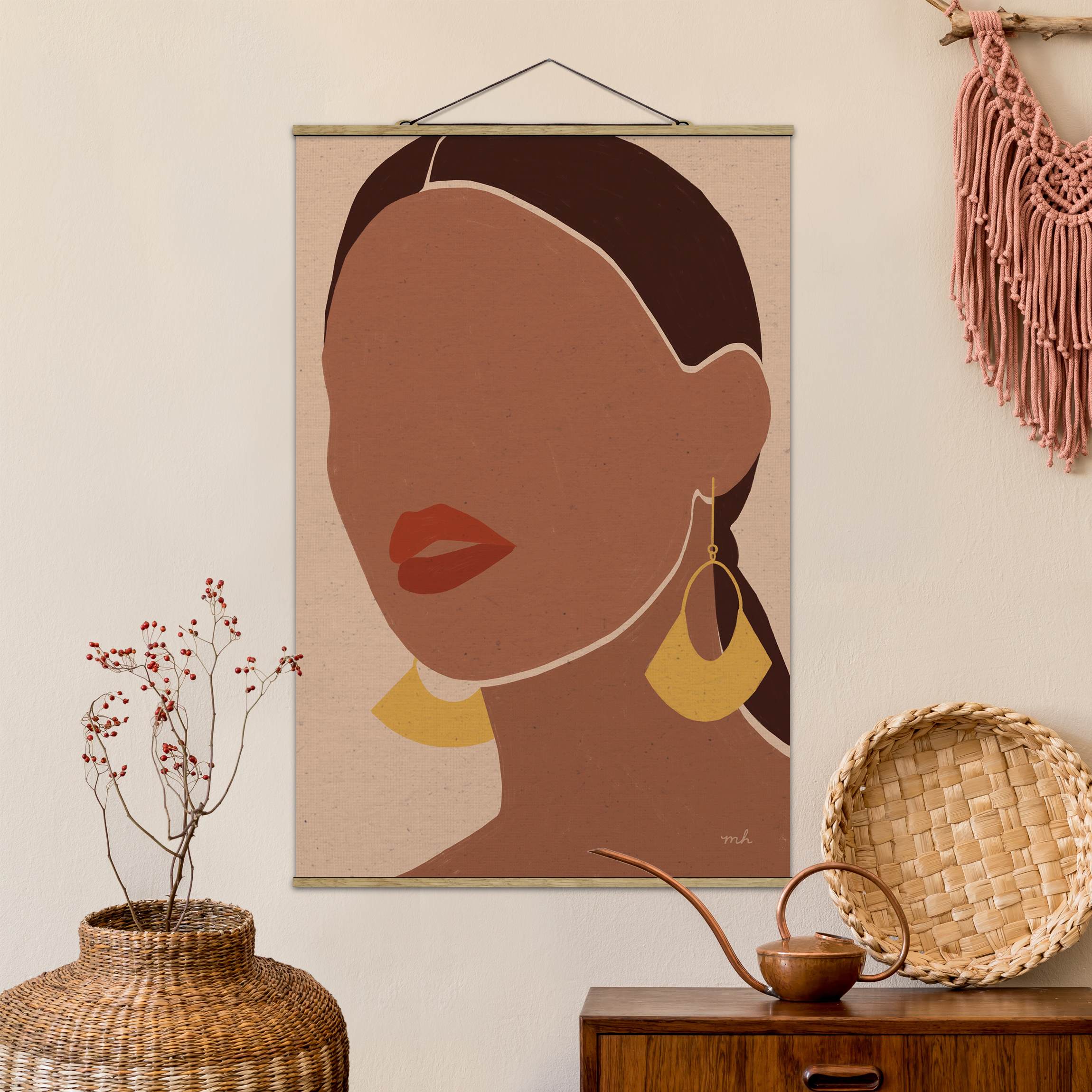 Stoffbild Goldene Fächer-Ohrringe