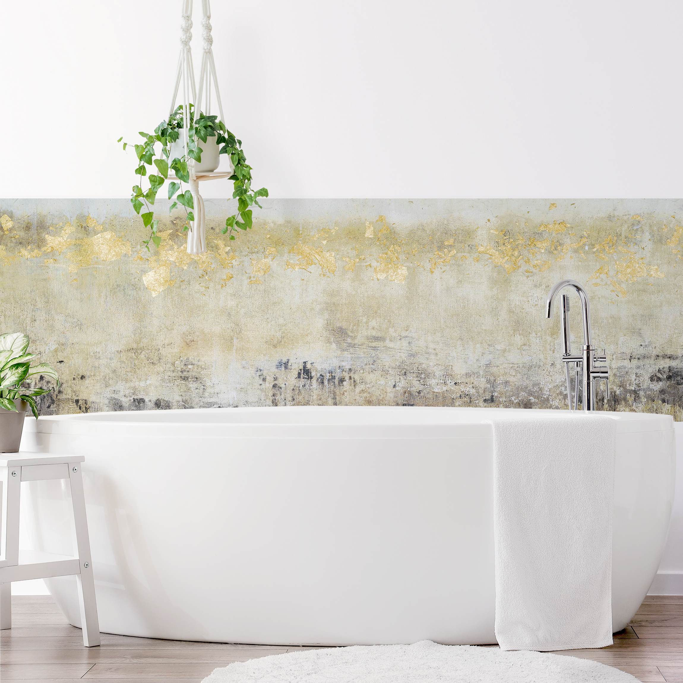 Wandverkleidung Bad Goldene Farbfelder I