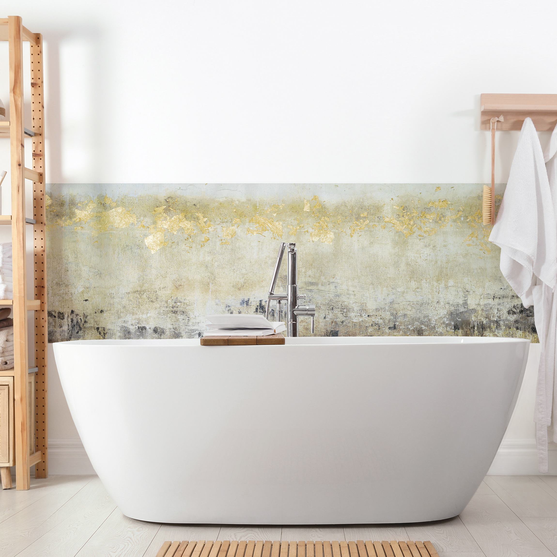 Wandverkleidung Bad Goldene Farbfelder I