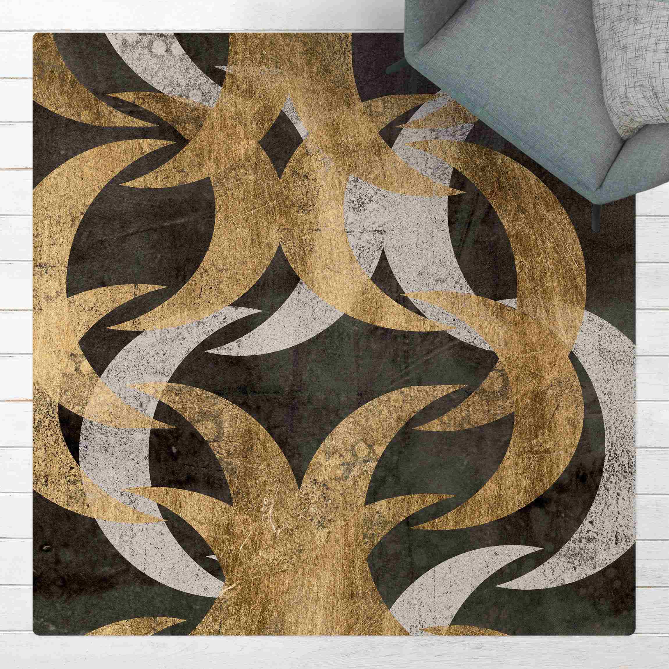 Kork-Teppich Goldene und Silberne Halbmonde