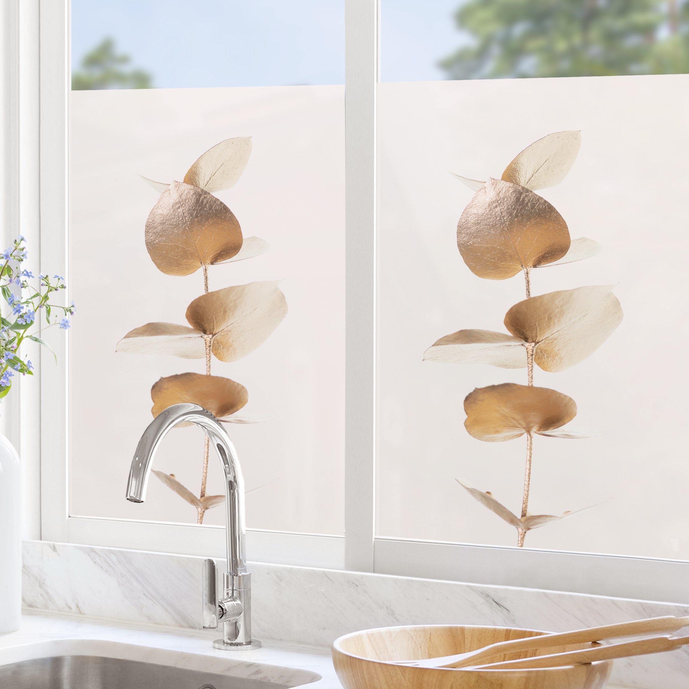 Fensterfolie Goldener Eukalyptuszweig
