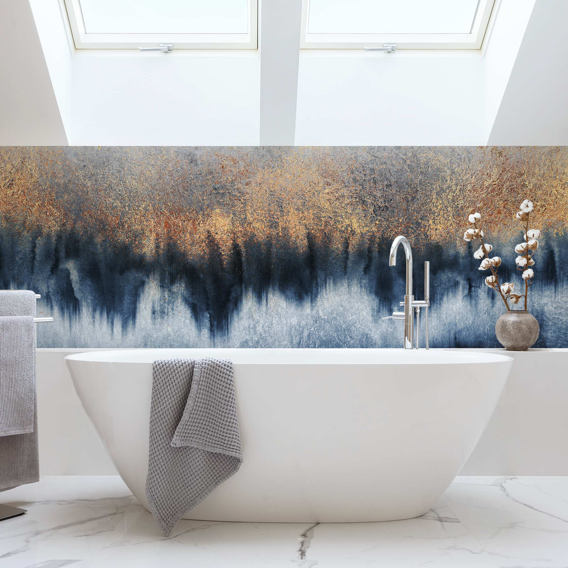 Wandverkleidung Bad Goldener Horizont