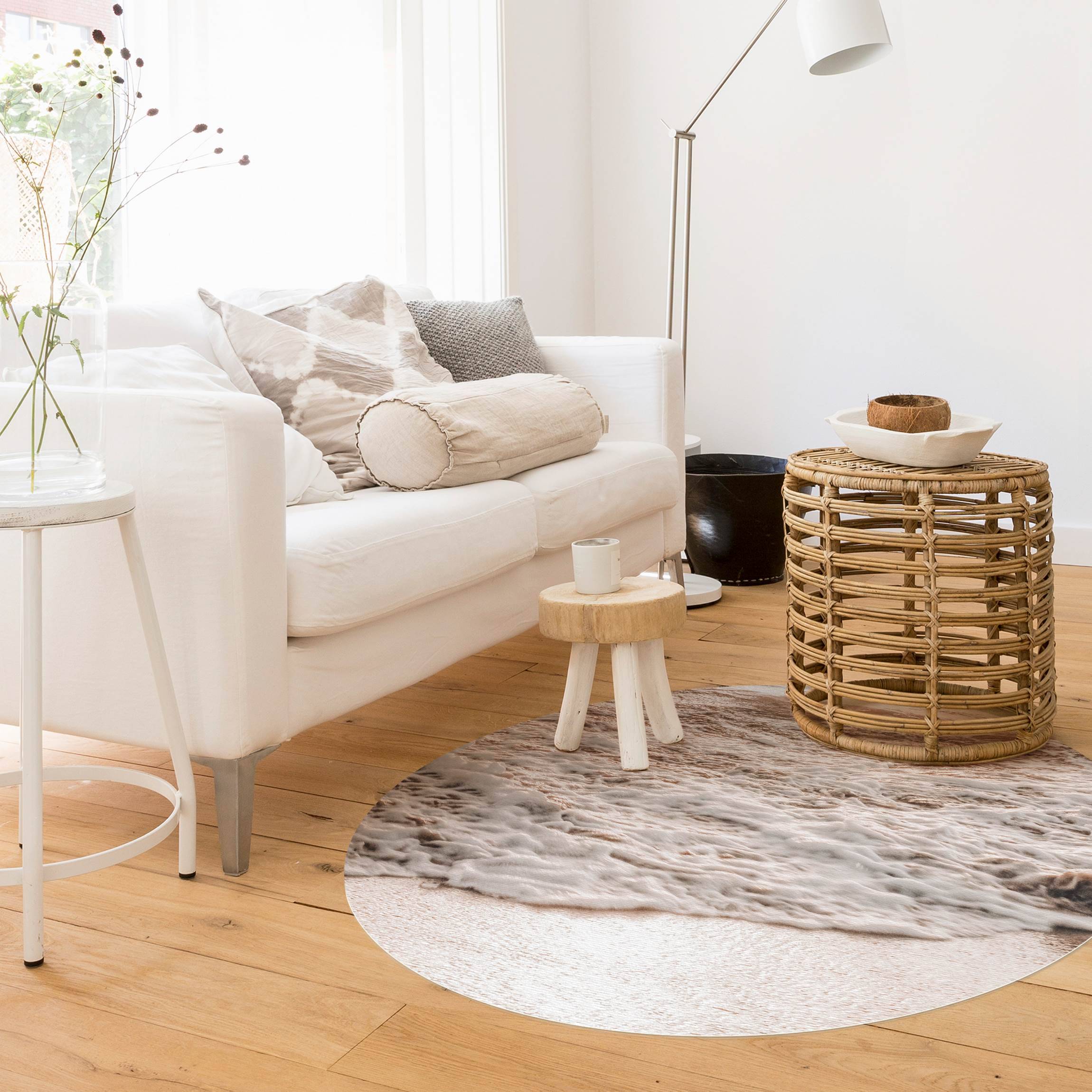 Runder Vinyl-Teppich Goldener Strand