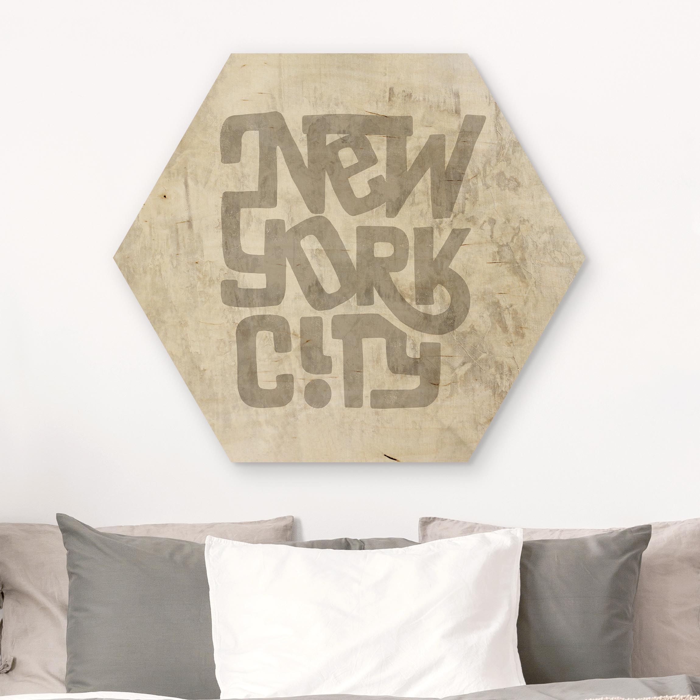 Hexagon-Holzbild Graffiti Art Calligraphy New York City