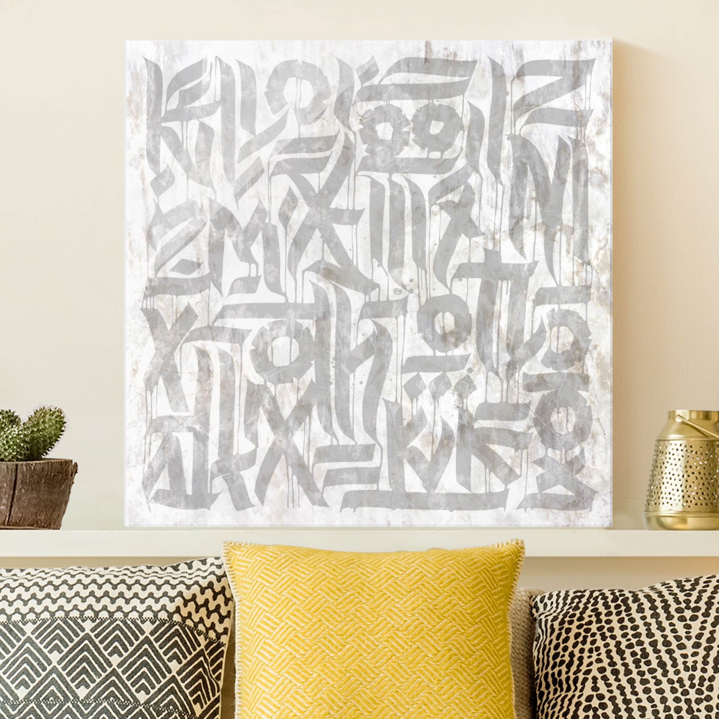 Glasbild Graffiti Art Calligraphy