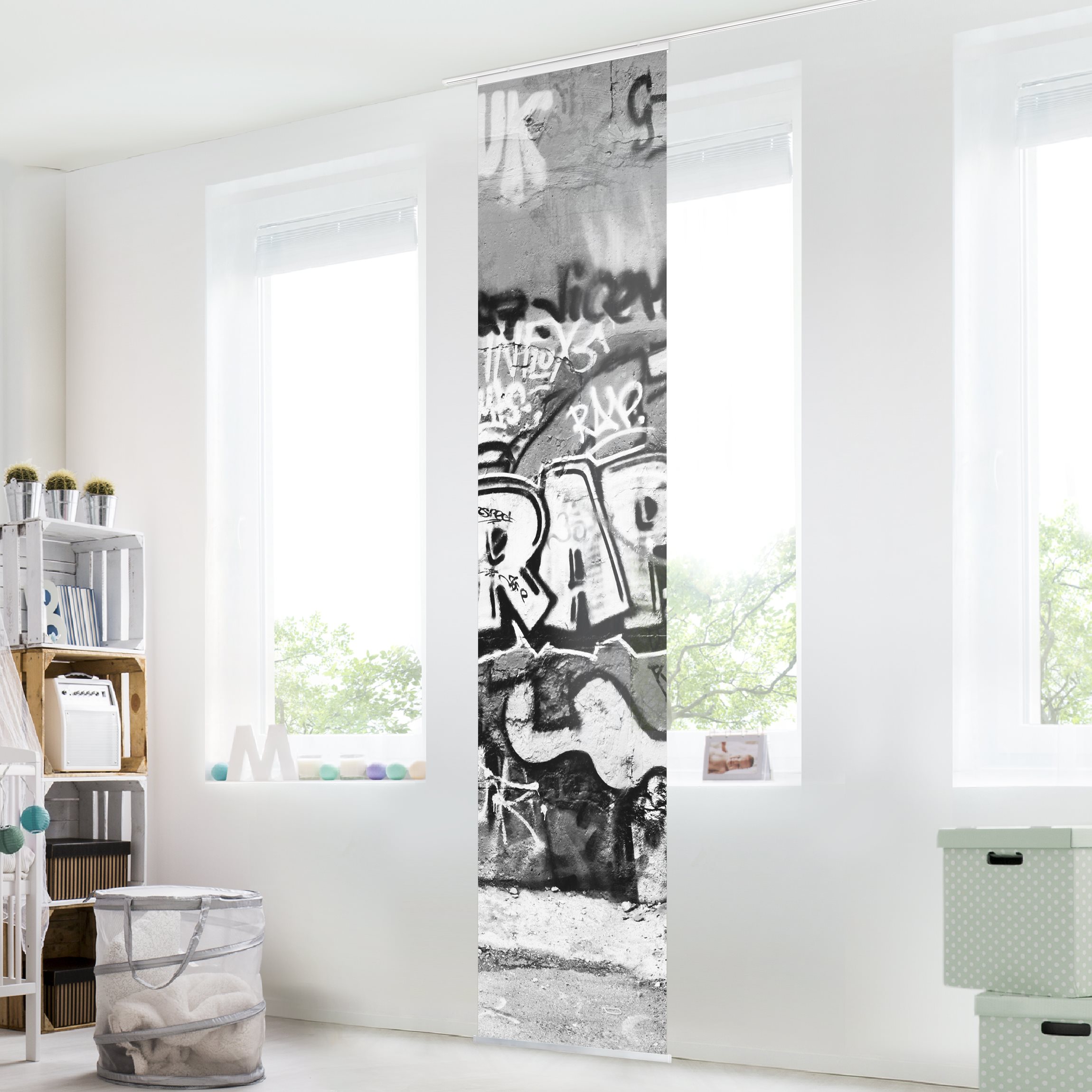 Schiebegardine Set Graffiti Art
