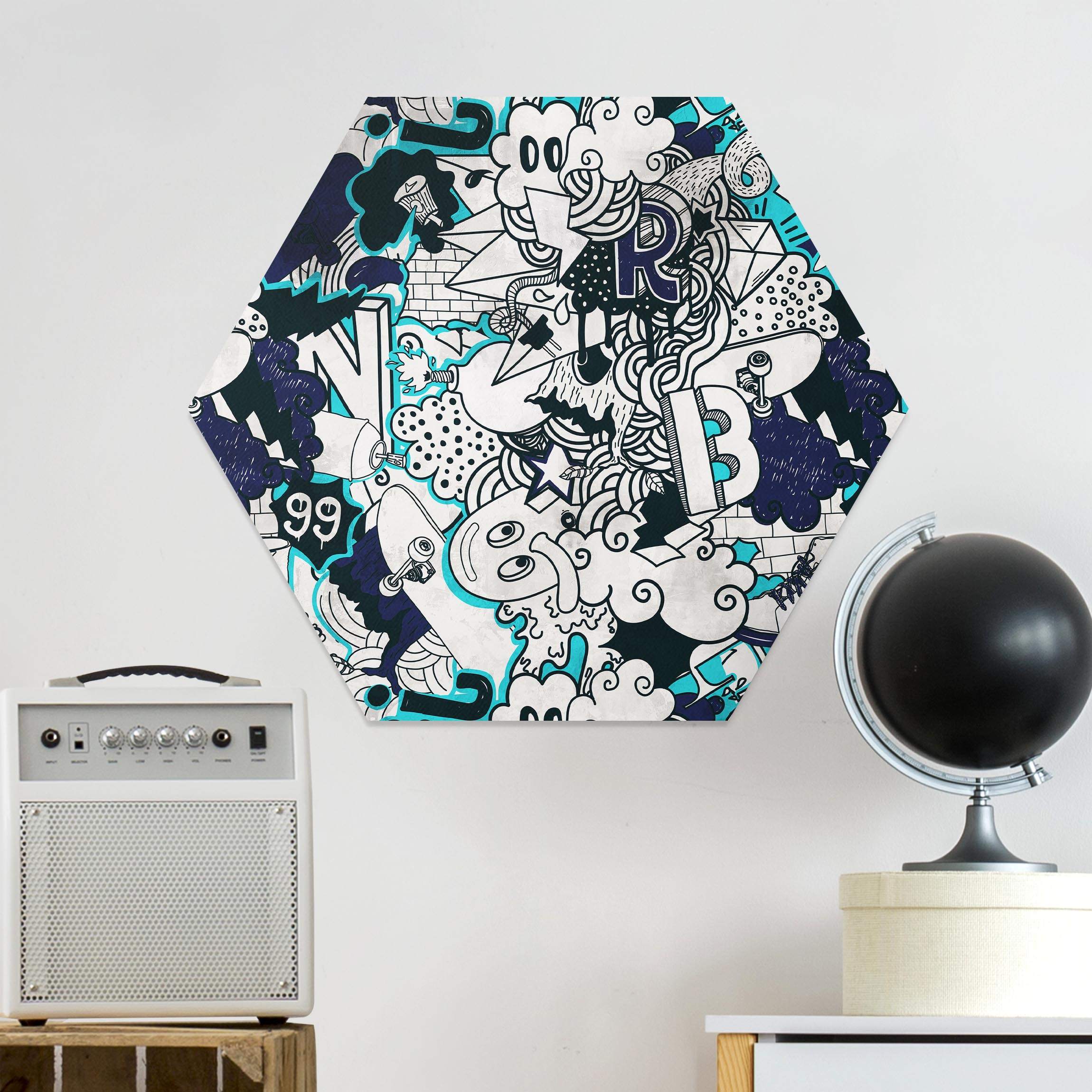 Hexagon-Forexbild Graffiti Art Skater Doodle