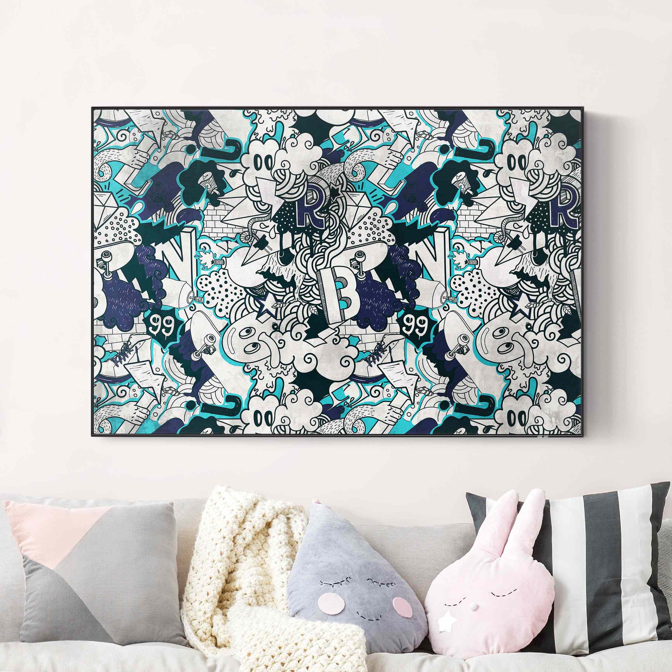 Akustik-Wechselbild Graffiti Art Skater Doodle