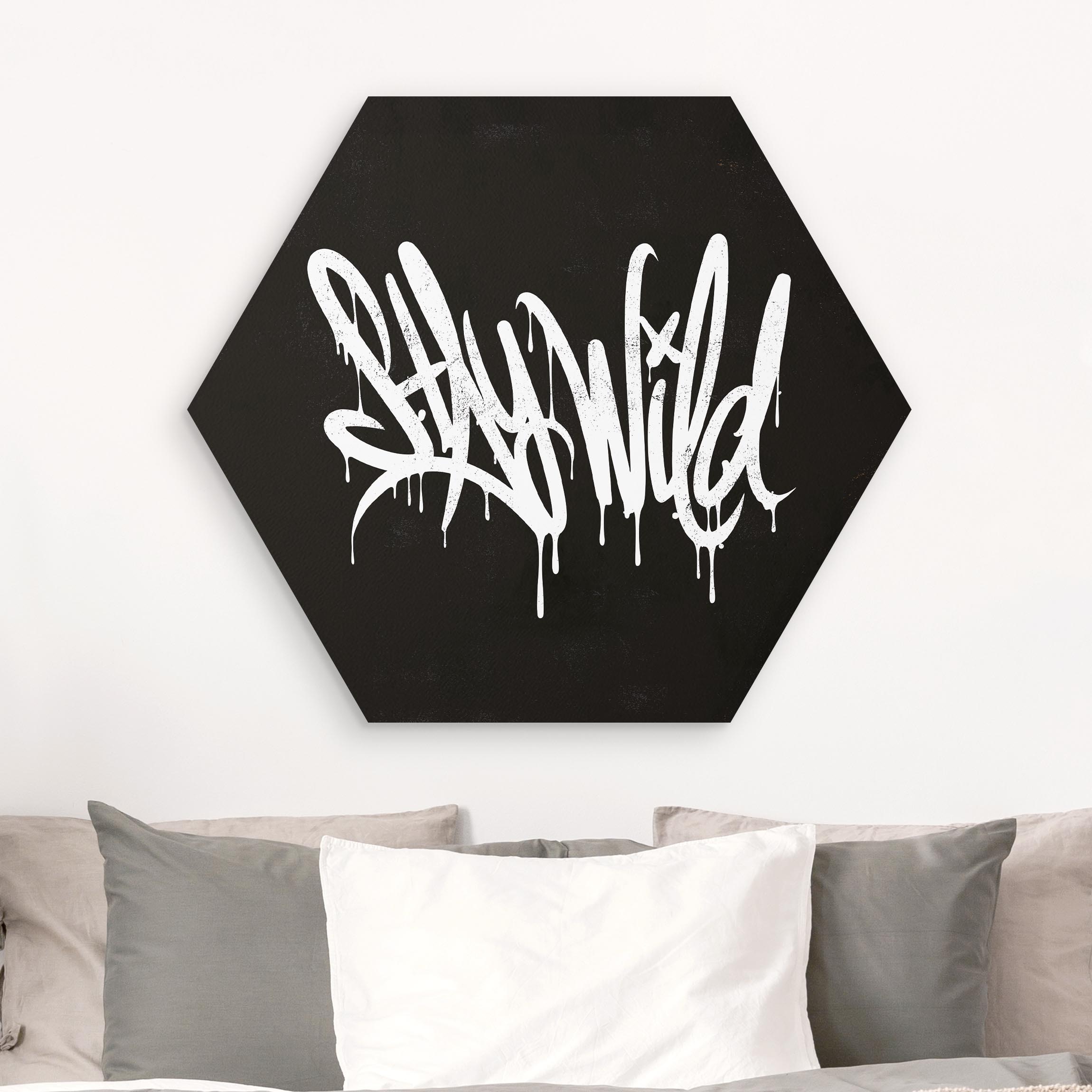 Hexagon-Forexbild Graffiti Art Stay Wild