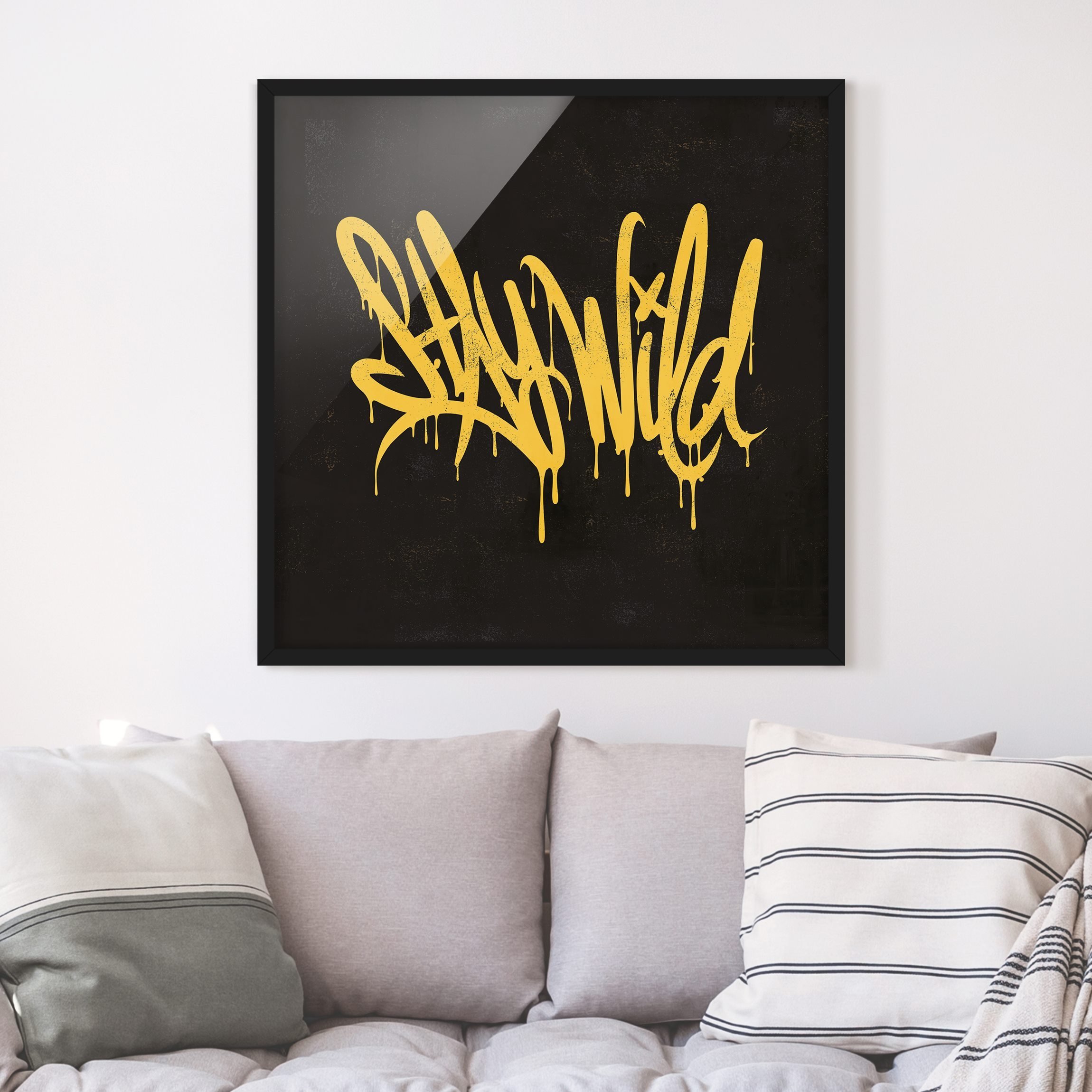 Bild mit Rahmen Graffiti Art Stay Wild